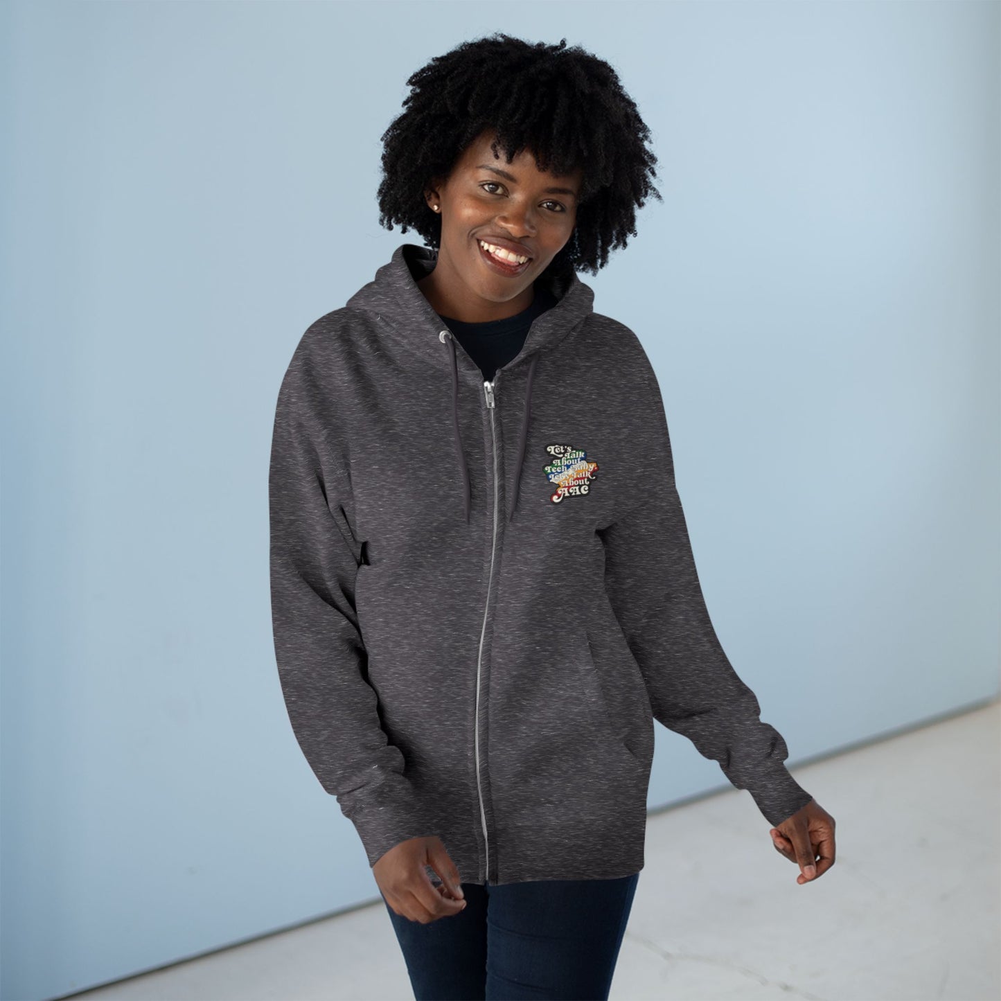 Let's Talk About Tech, Baby. Let's Talk About AAC - Adult Unisex Zip Hoodie