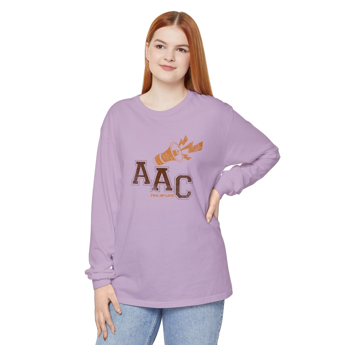 AAC Supports Team Enthusiast - Communication for the Win - Unisex Garment-dyed Long Sleeve T-Shirt