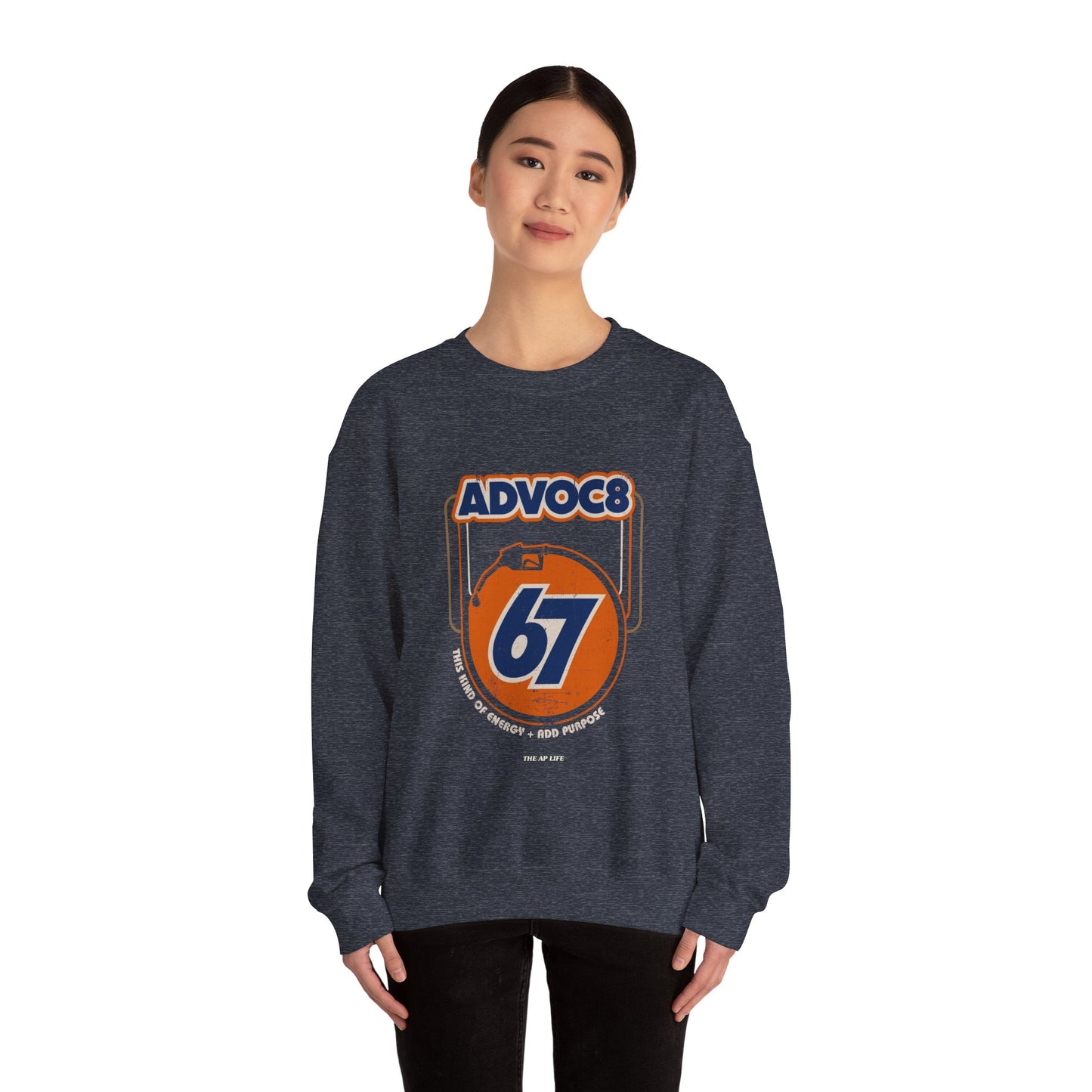 Advoc8 - 67 - This Kind of Energy + Add Purpose - Unisex Heavy Blend™ Crewneck Sweatshirt