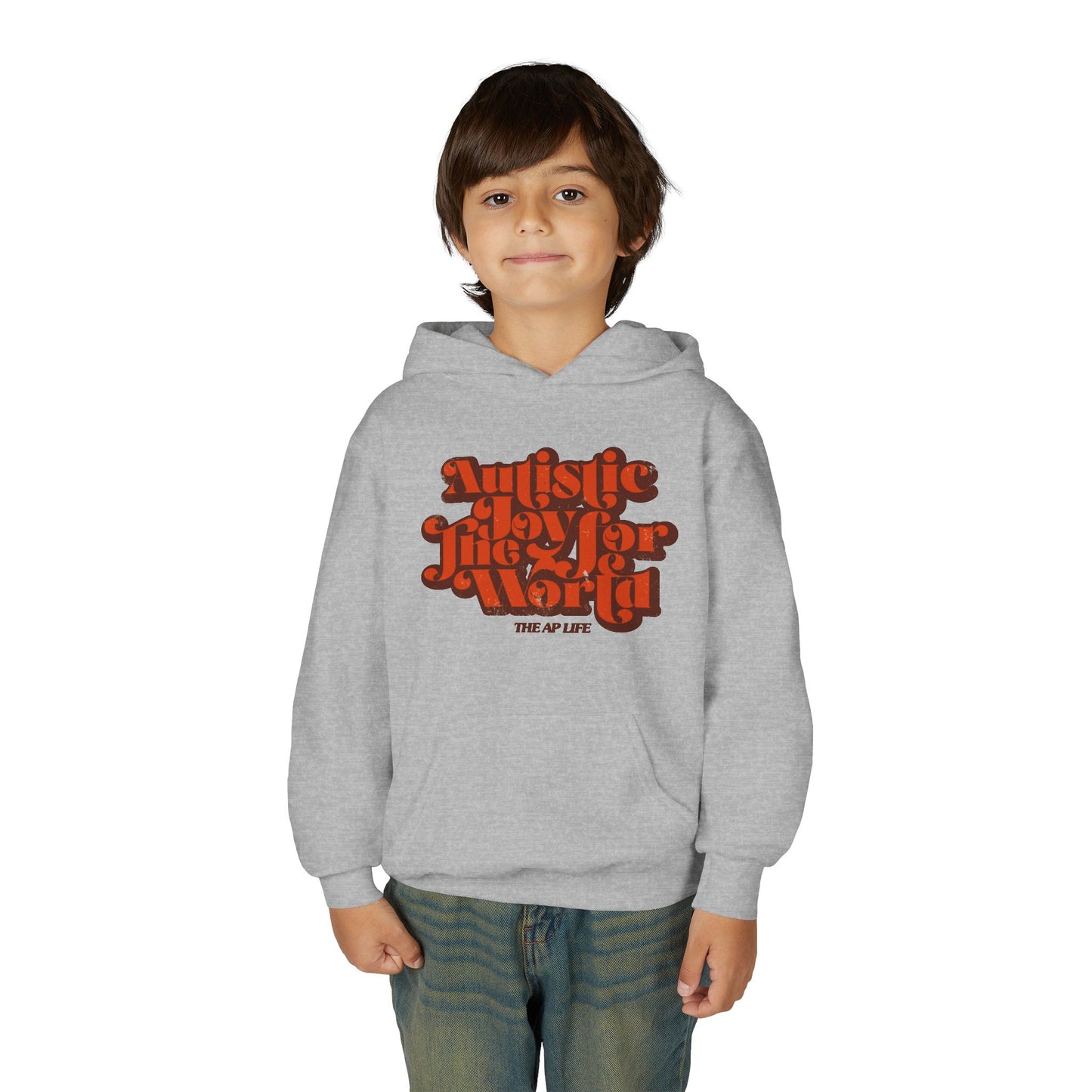 Autistic Joy for the World - Youth Heavy Blend Hooded Sweatshirt