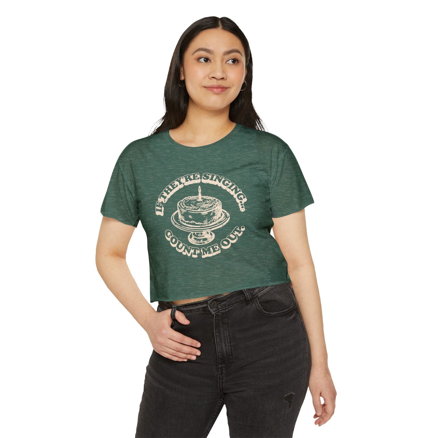 If They're Singing ... Count Me Out - Women's Festival Cropped Tee