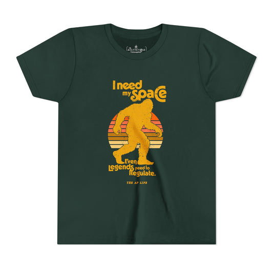 I Need My Space (Legends Need to Regulate Too) Bigfoot - Youth Unisex Jersey Tee
