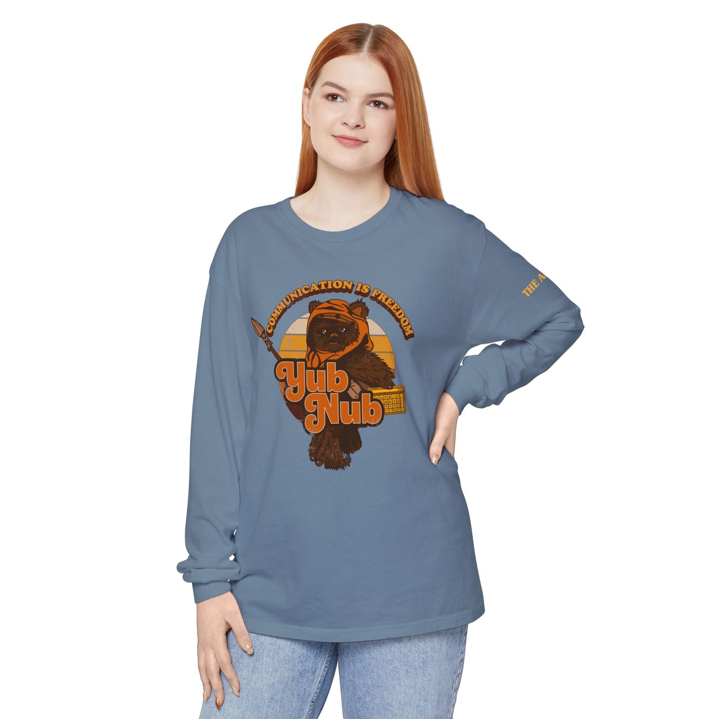 Communication is Freedom - Yub Nub - AAC - Unisex Garment-dyed Long Sleeve T-Shirt