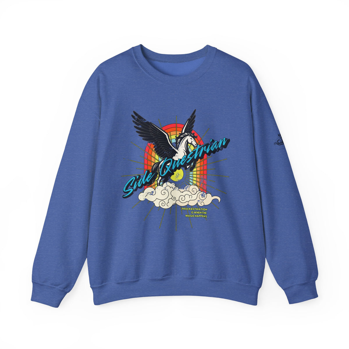 Side Questrian - Procrastination is When the Magic Happens - Adult Unisex Heavy Blend™ Crewneck Sweatshirt