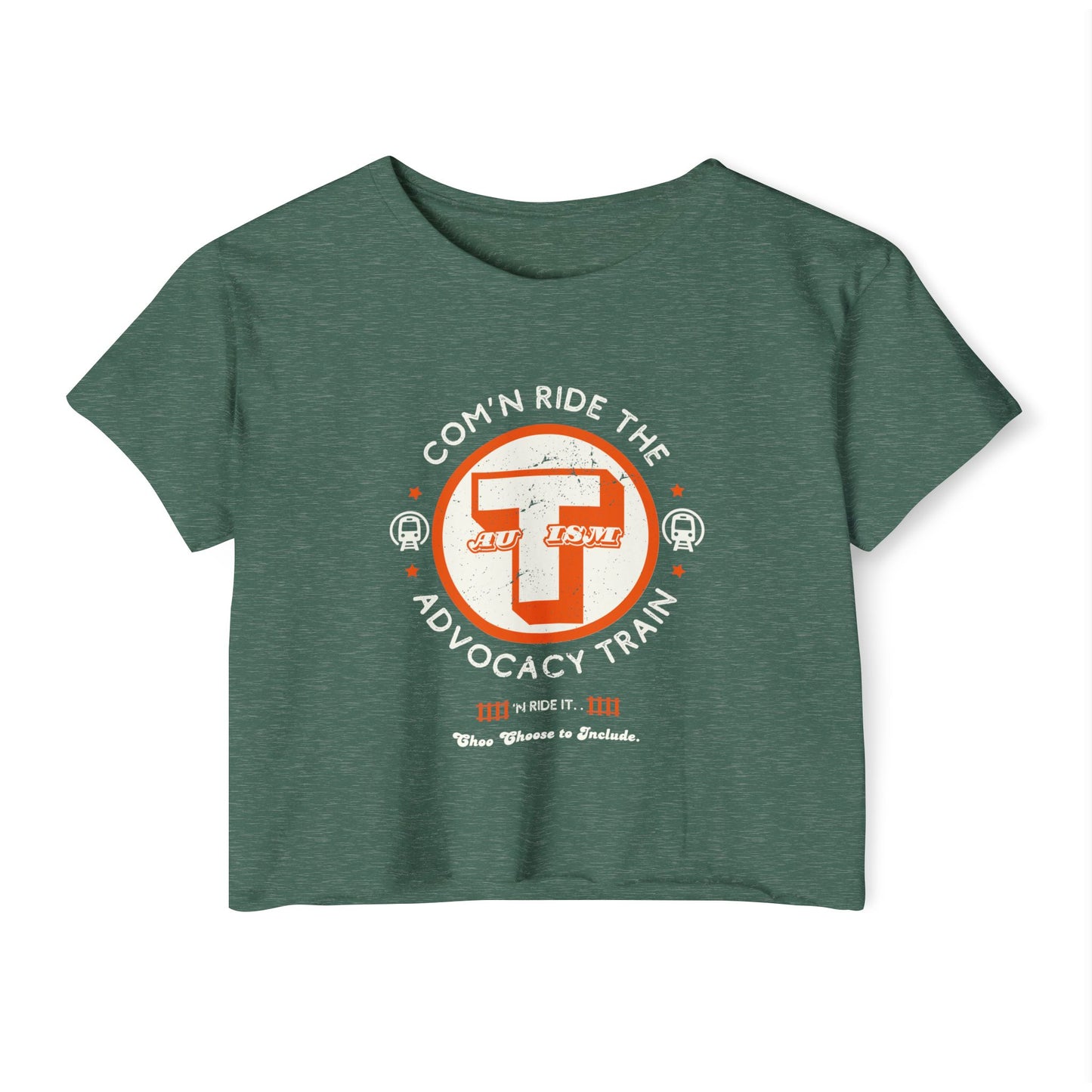 C'mon Ride The Autism Advocacy Train - Women's Crop Top