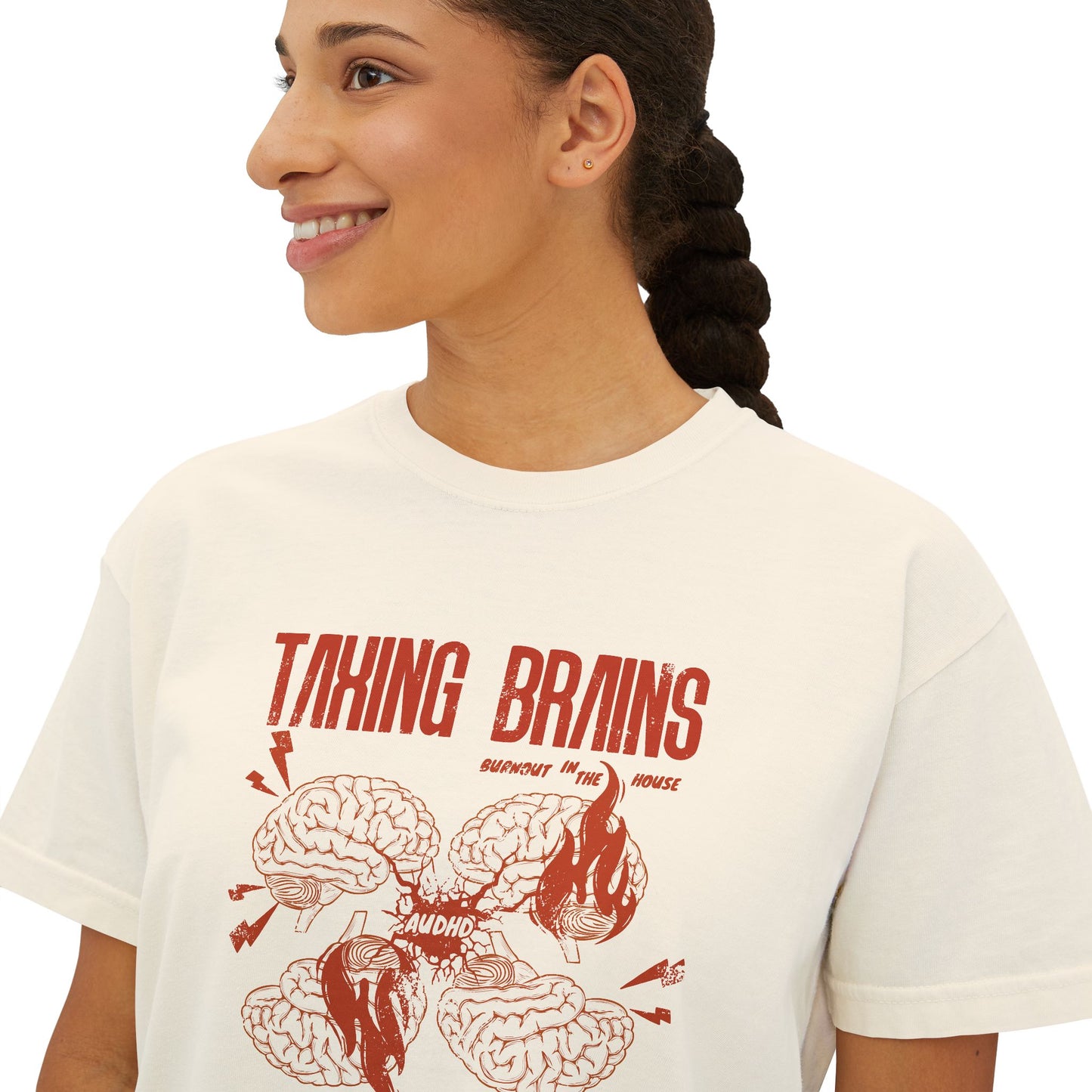 Taxing Brains - Burnout in the House - AuDHD - Women's Boxy Tee