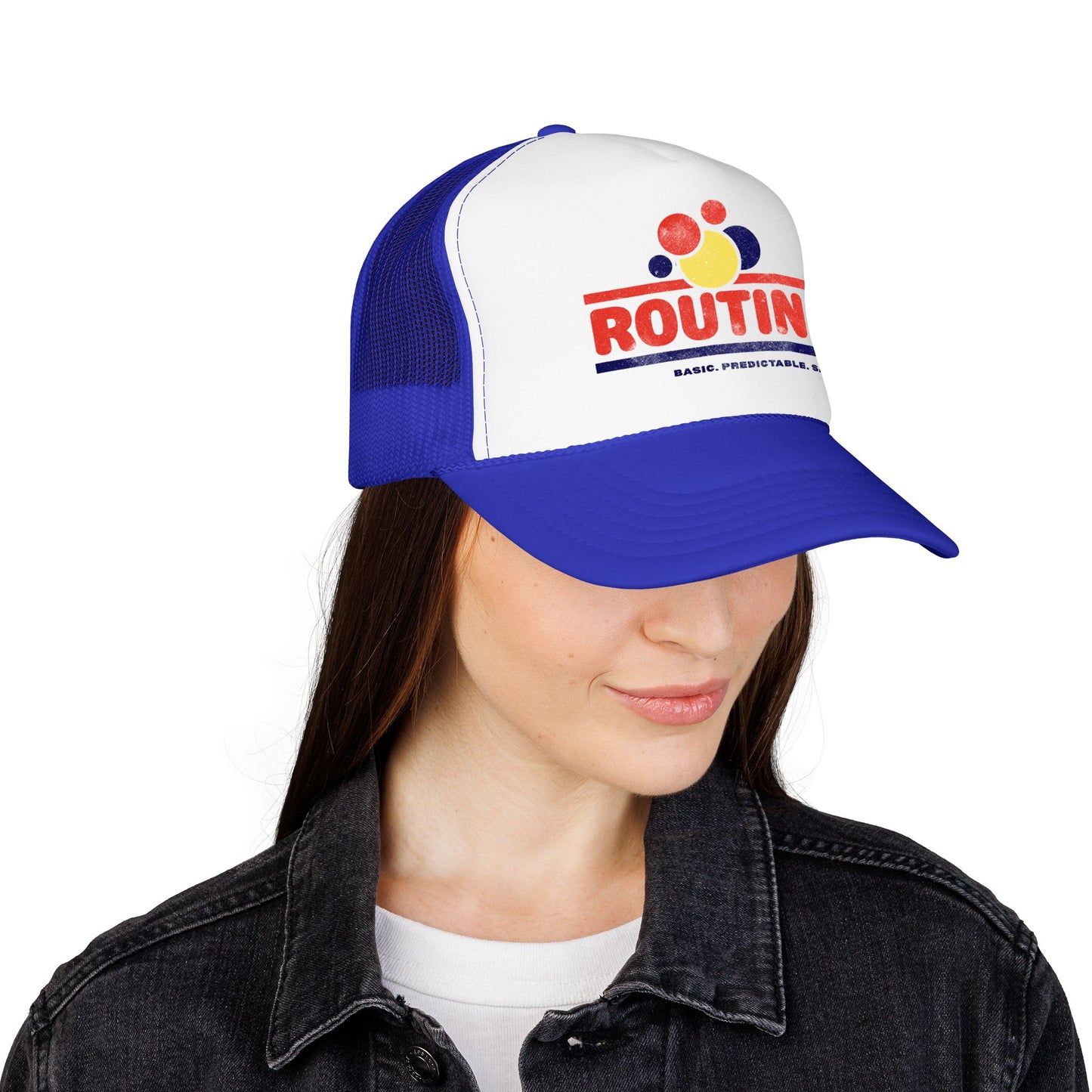 ROUTINE - Basic. Predictable. Safe. - Adult Unisex Foam Trucker Hat