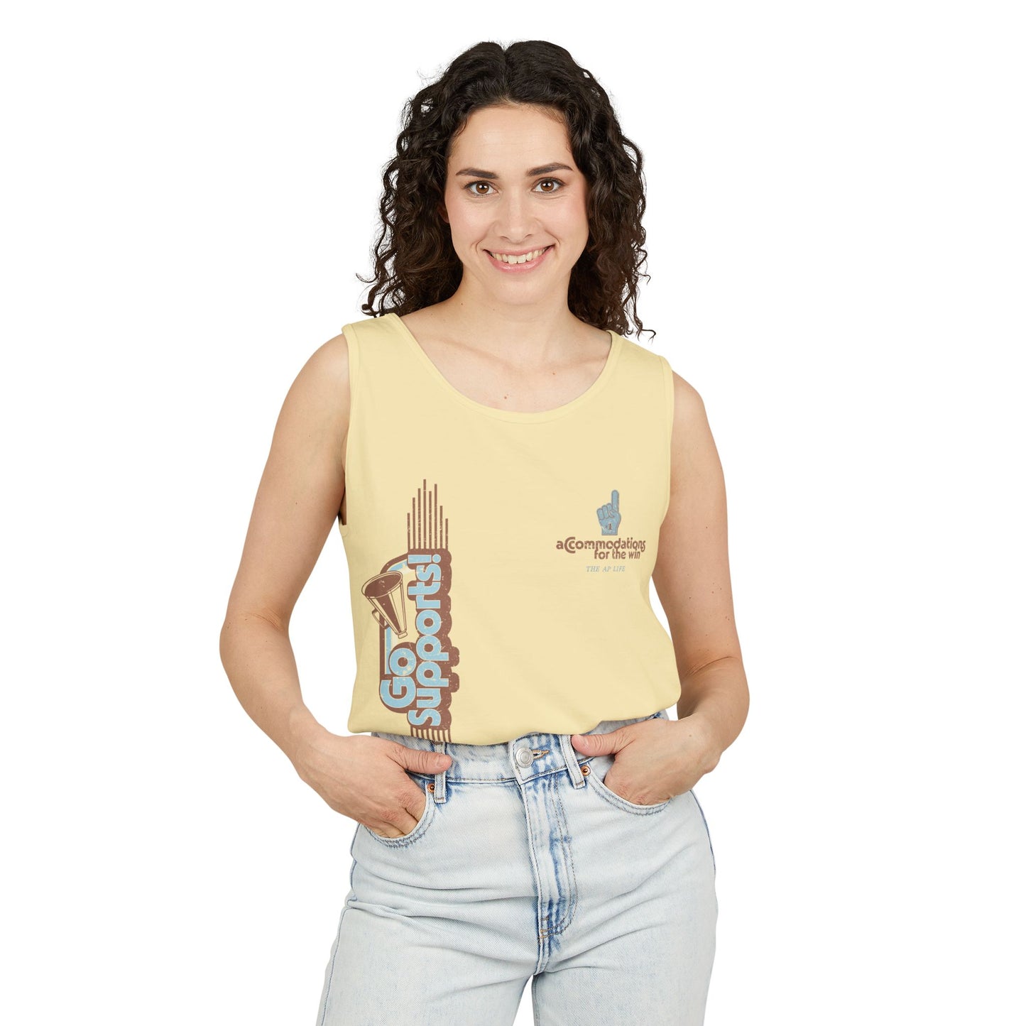 Go Supports! Accommodations for the Win - Support Needs Advocate Adult Unisex Tank Top