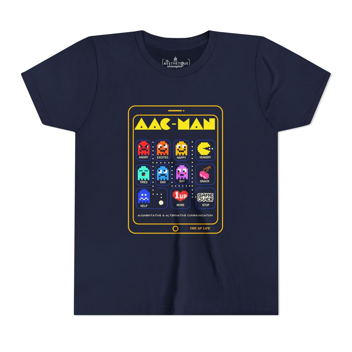 AAC Man - Communication - Retro Gaming Style - Youth Unisex Jersey Tee