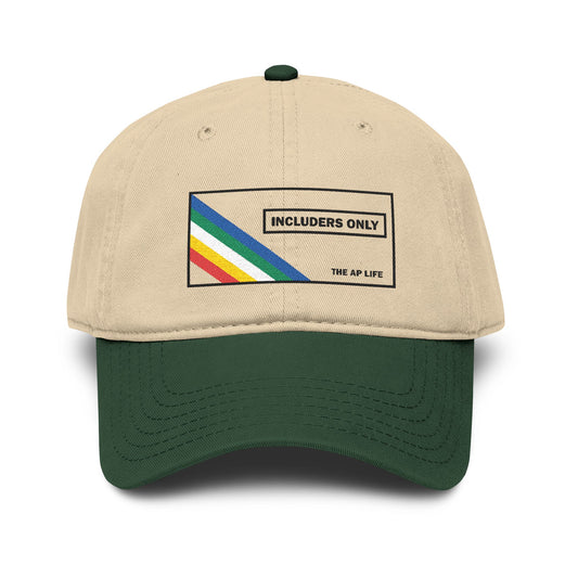 Includers Only - Disability Pride Flag - Garment Washed Baseball Cap (Embroidered)