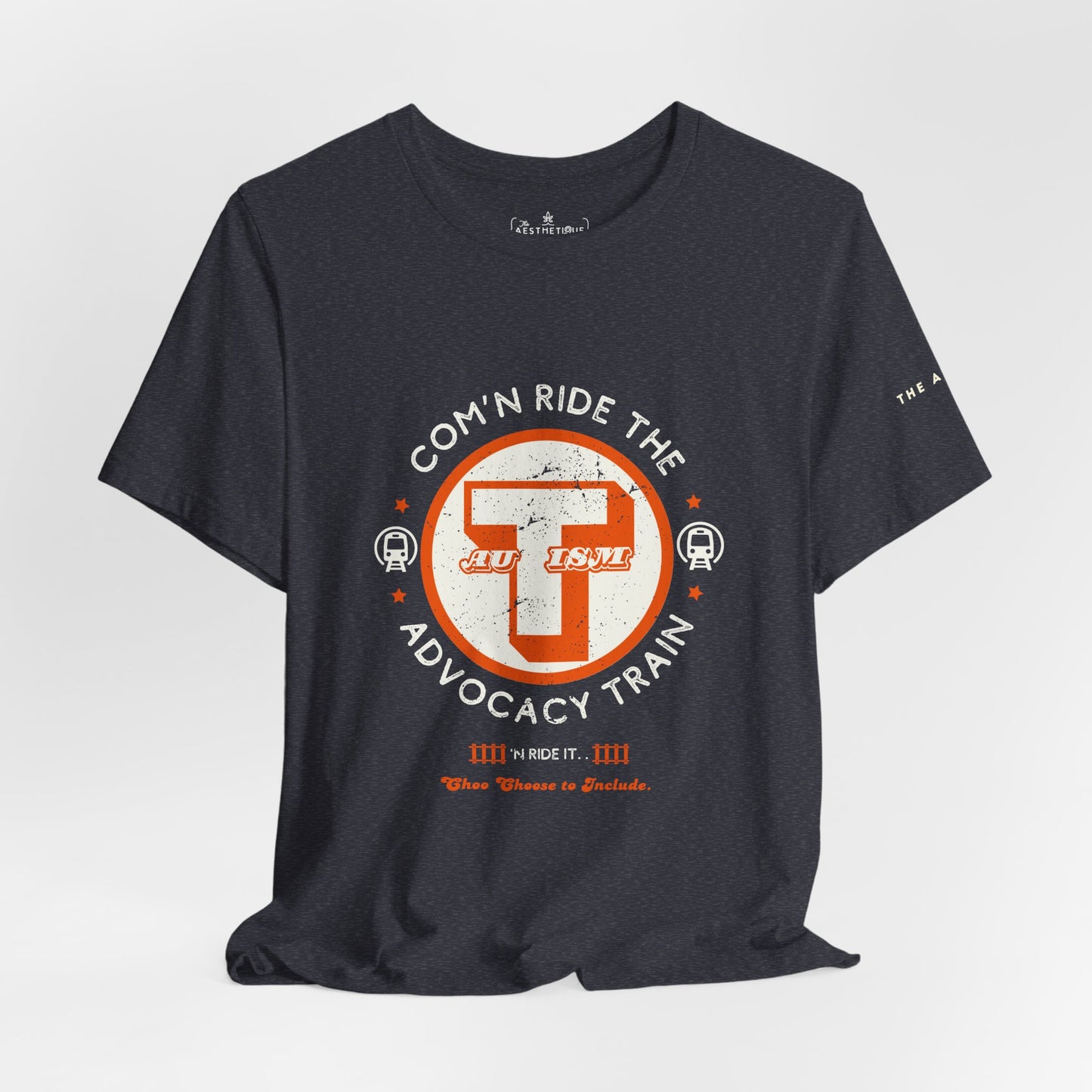 C'mon Ride The Autism Advocacy Train - Adult Unisex Jersey Tee