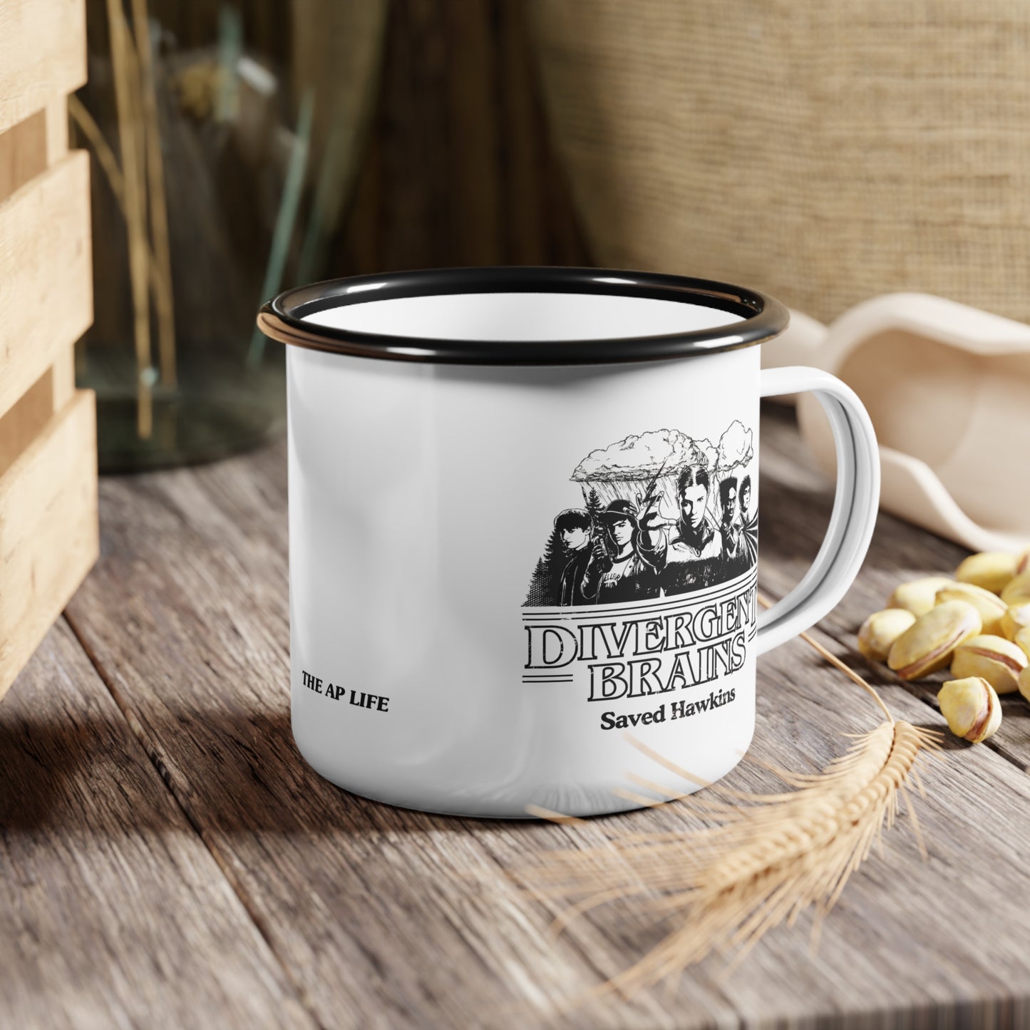 Divergent Brains Saved Hawkins - Enamel Camp Cup