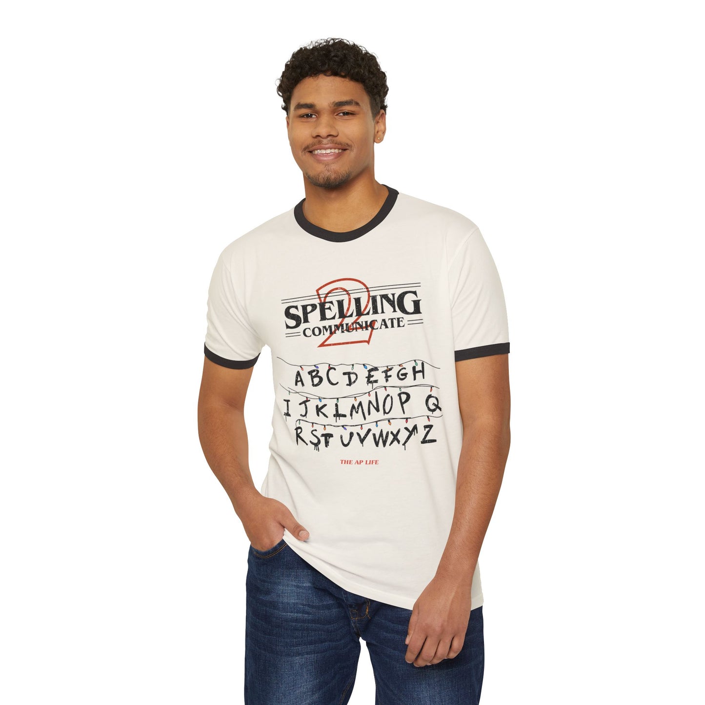 Spelling to Communicate - S2C - Adult Unisex Cotton Ringer T-Shirt