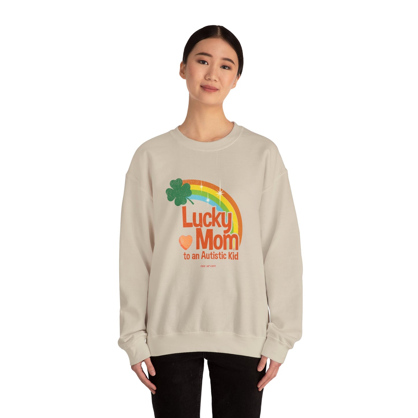 Lucky Mom to an Autistic Kid - Adult Unisex Heavy Blend™ Crewneck Sweatshirt