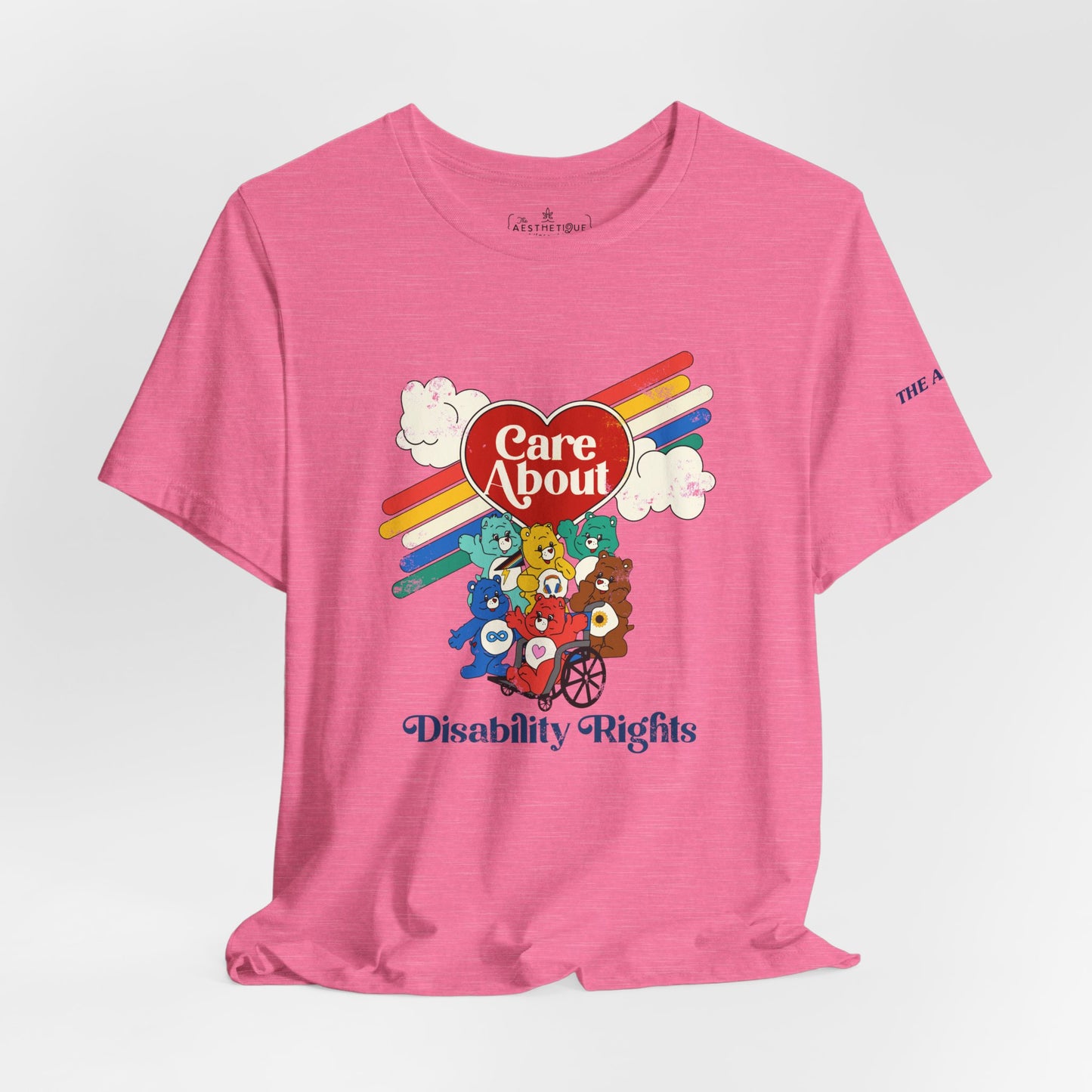 Care About Disability Rights - Retro 80s Vibe - Unisex Jersey Short Sleeve Tee