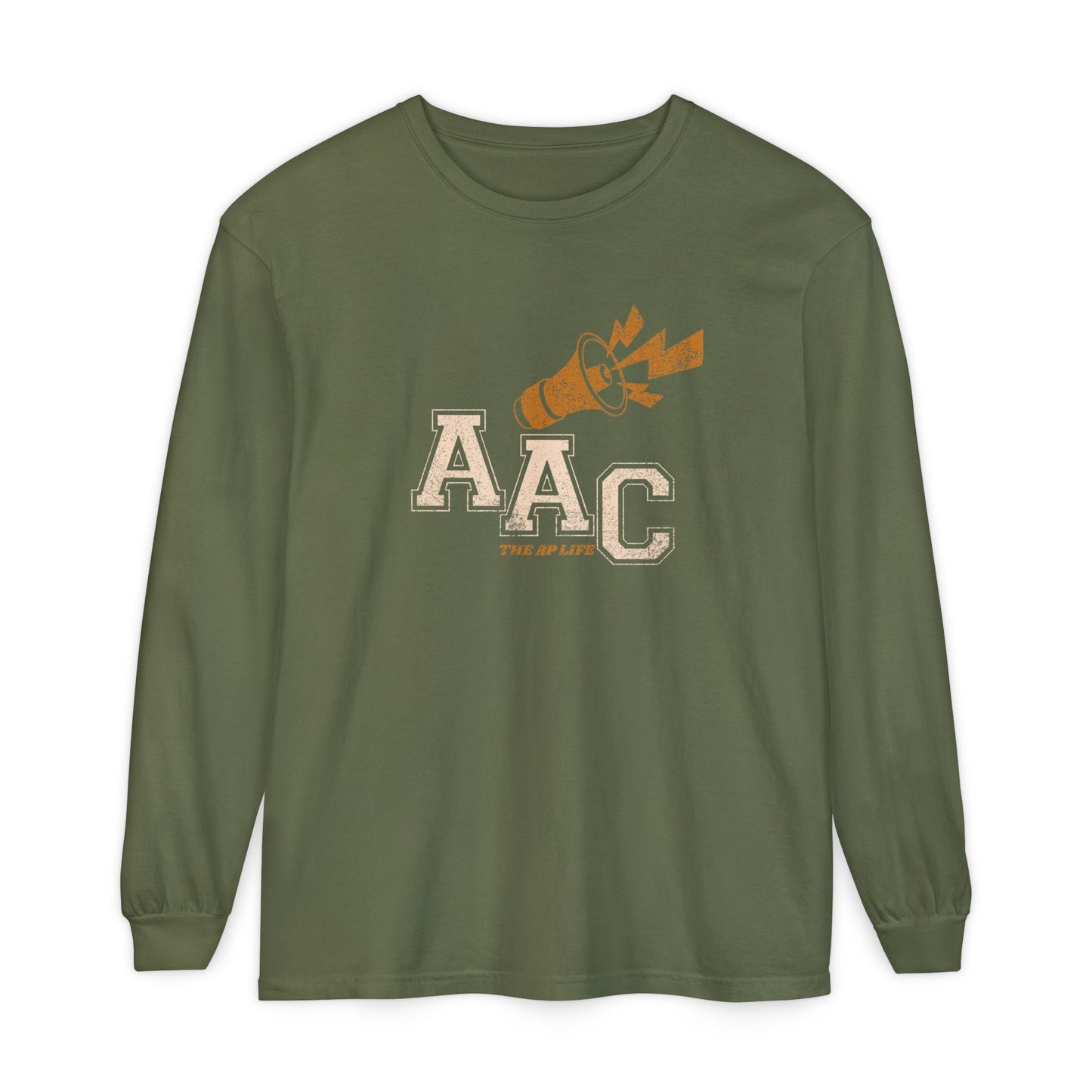 AAC Supports Team Enthusiast - Communication for the Win - Unisex Garment-dyed Long Sleeve T-Shirt
