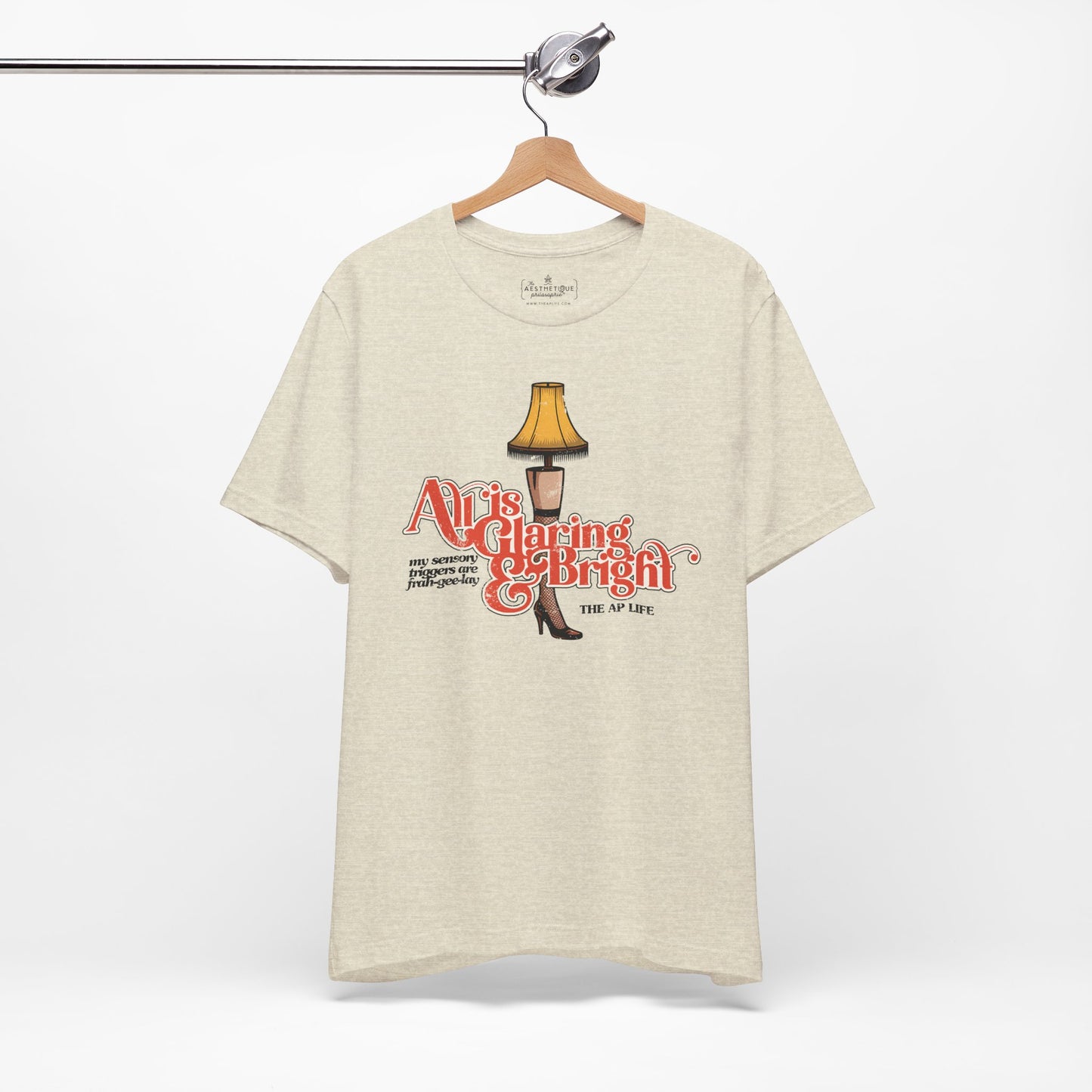 All is Glaring & Bright - Leg Lamp - Sensory Triggers - Unisex Jersey Short Sleeve Tee