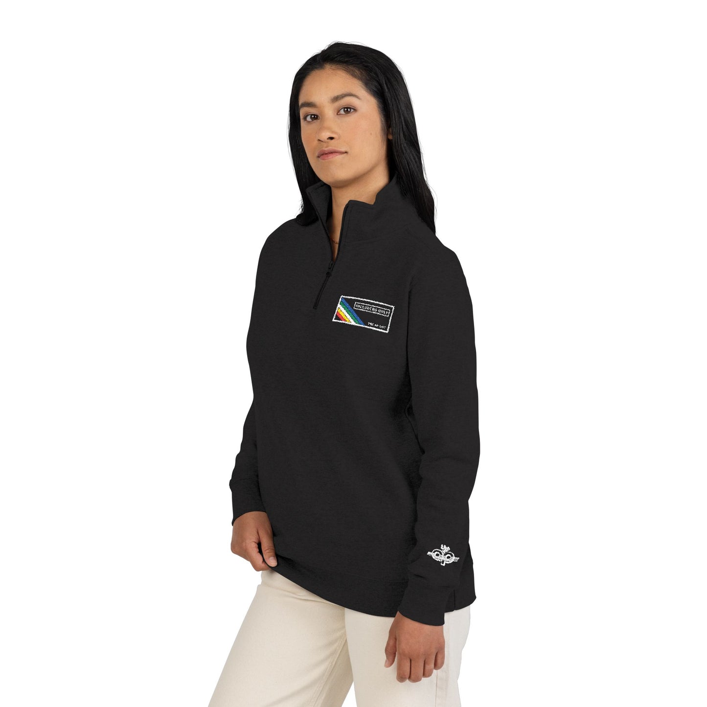 Includers Only - Adult Unisex Fleece Quarter-Zip Pullover - Embroidered
