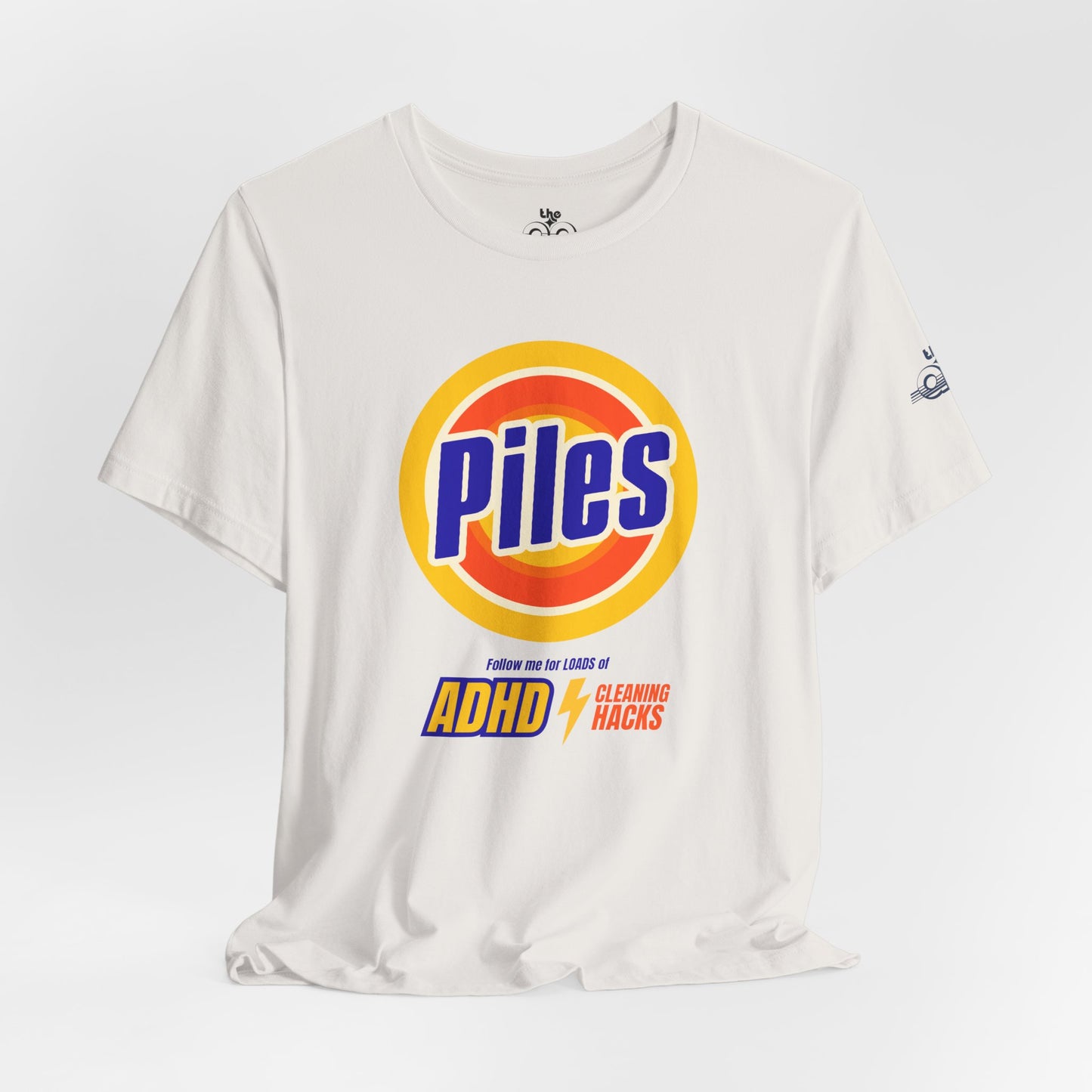 Piles - Loads of ADHD Cleaning Hacks - Adult Unisex Jersey Short Sleeve Tee