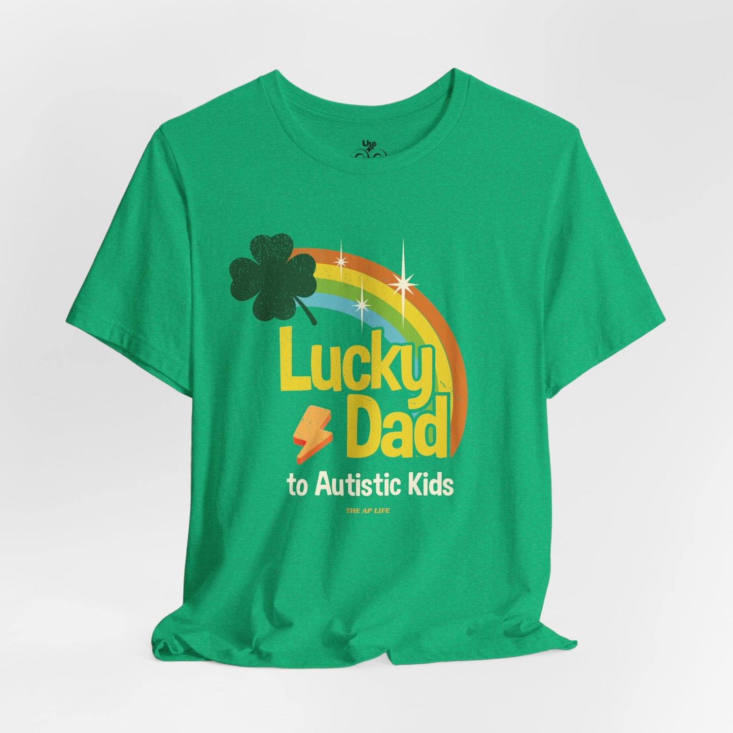 Lucky Dad to Autistic Kids - Adult Unisex Jersey Short Sleeve Tee