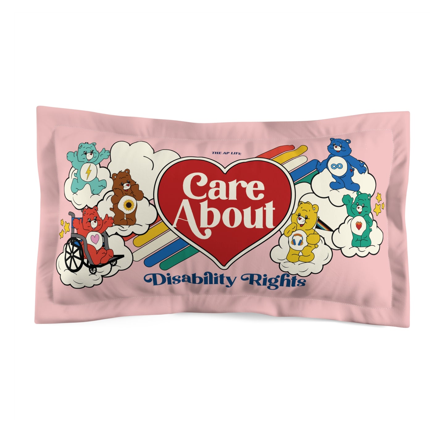 Care About Disability Rights - Retro 80s Vibe - Microfiber Pillow Sham