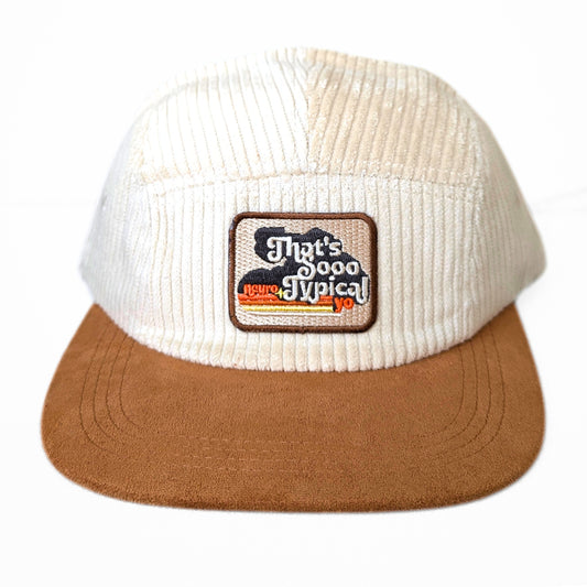 That's So Neuro Typical Yo Unisex Corduroy Flat Brim Hat with Patch