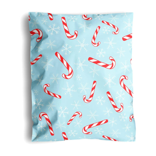 Winter Candy Canes & Snowflakes Gift Wrap