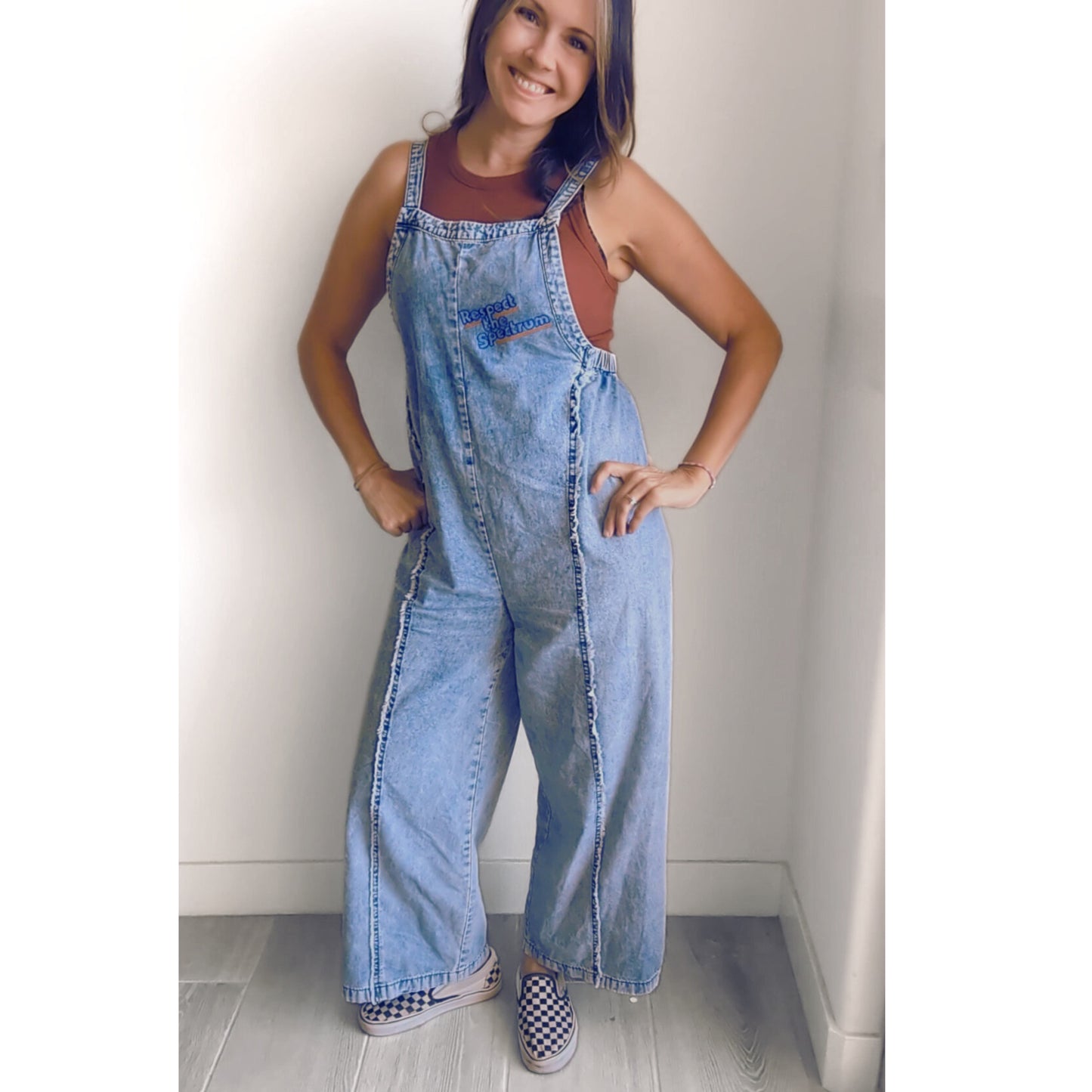 Women's Respect The Spectrum Acid Washed Jumpsuit/Romper/Overalls