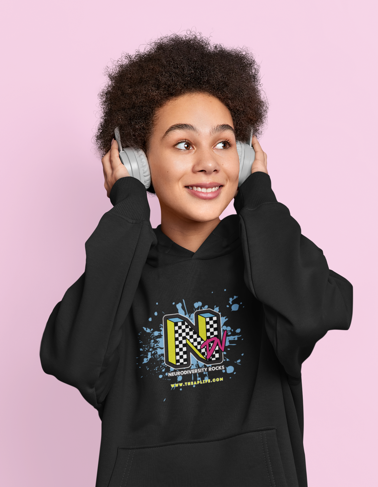 NDV Neurodiversity Rocks - Adult Unisex Fleece Hoodie