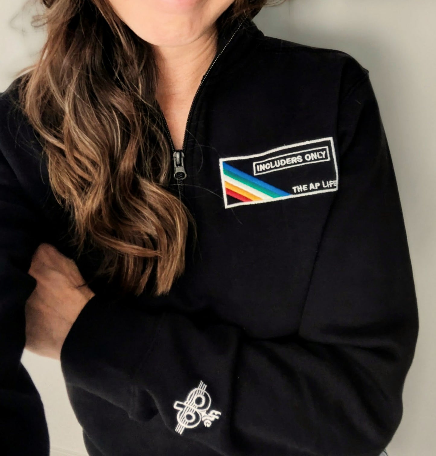 Includers Only - Adult Unisex Fleece Quarter-Zip Pullover - Embroidered