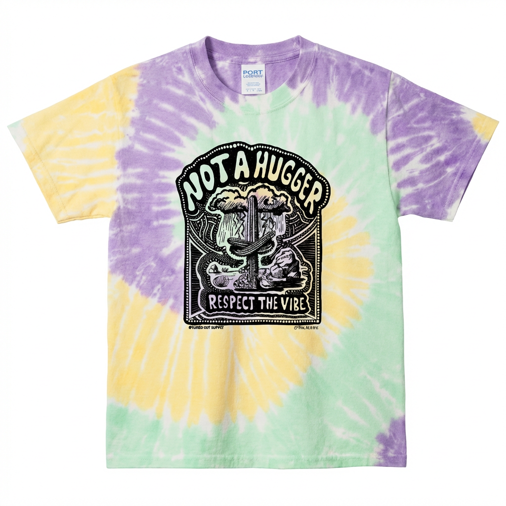 Not a Hugger - Respect the Vibe - Youth Unisex Tie-Dye Tee - Tuned Out Supply + The AP Life Collab