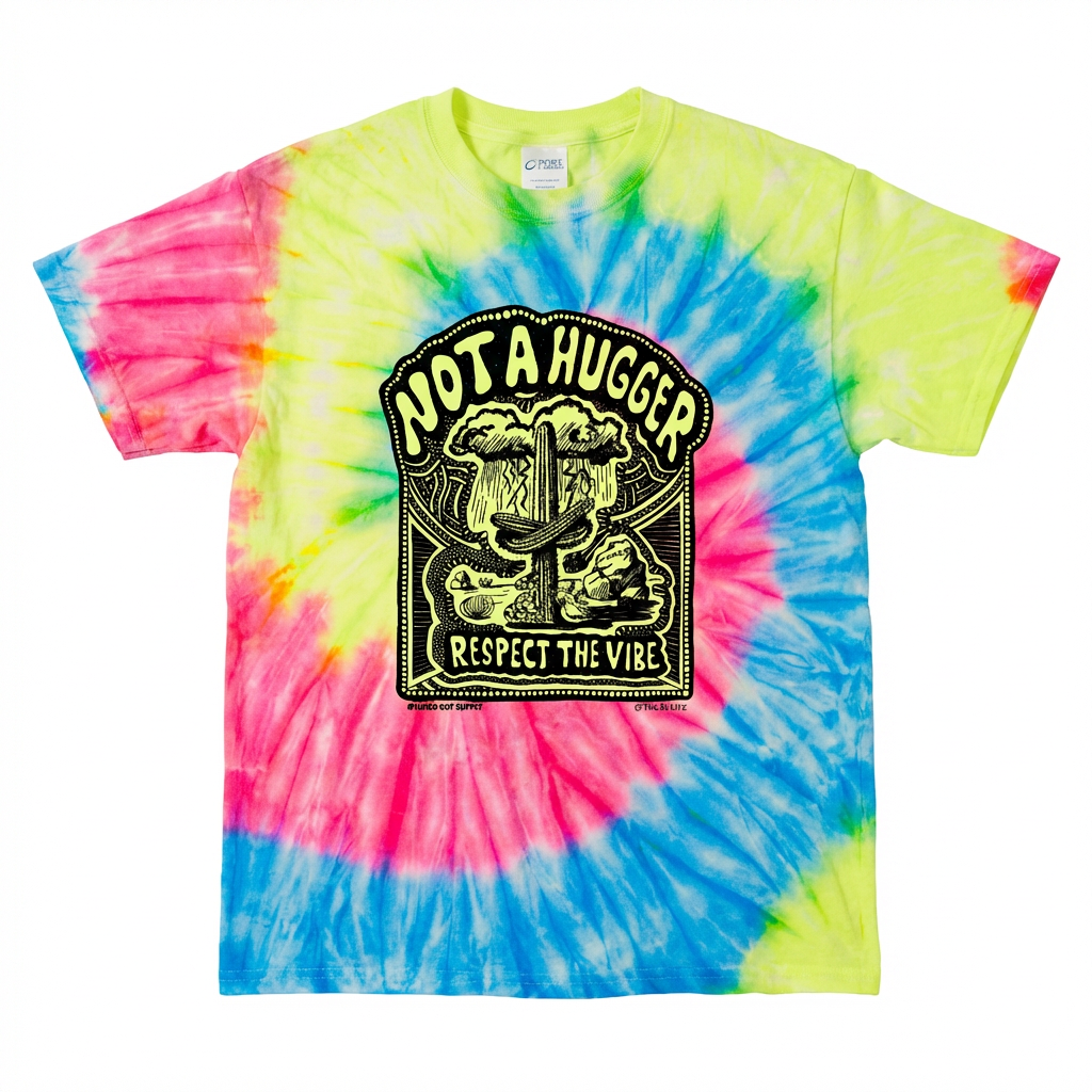 Not a Hugger - Respect the Vibe - Youth Unisex Tie-Dye Tee - Tuned Out Supply + The AP Life Collab