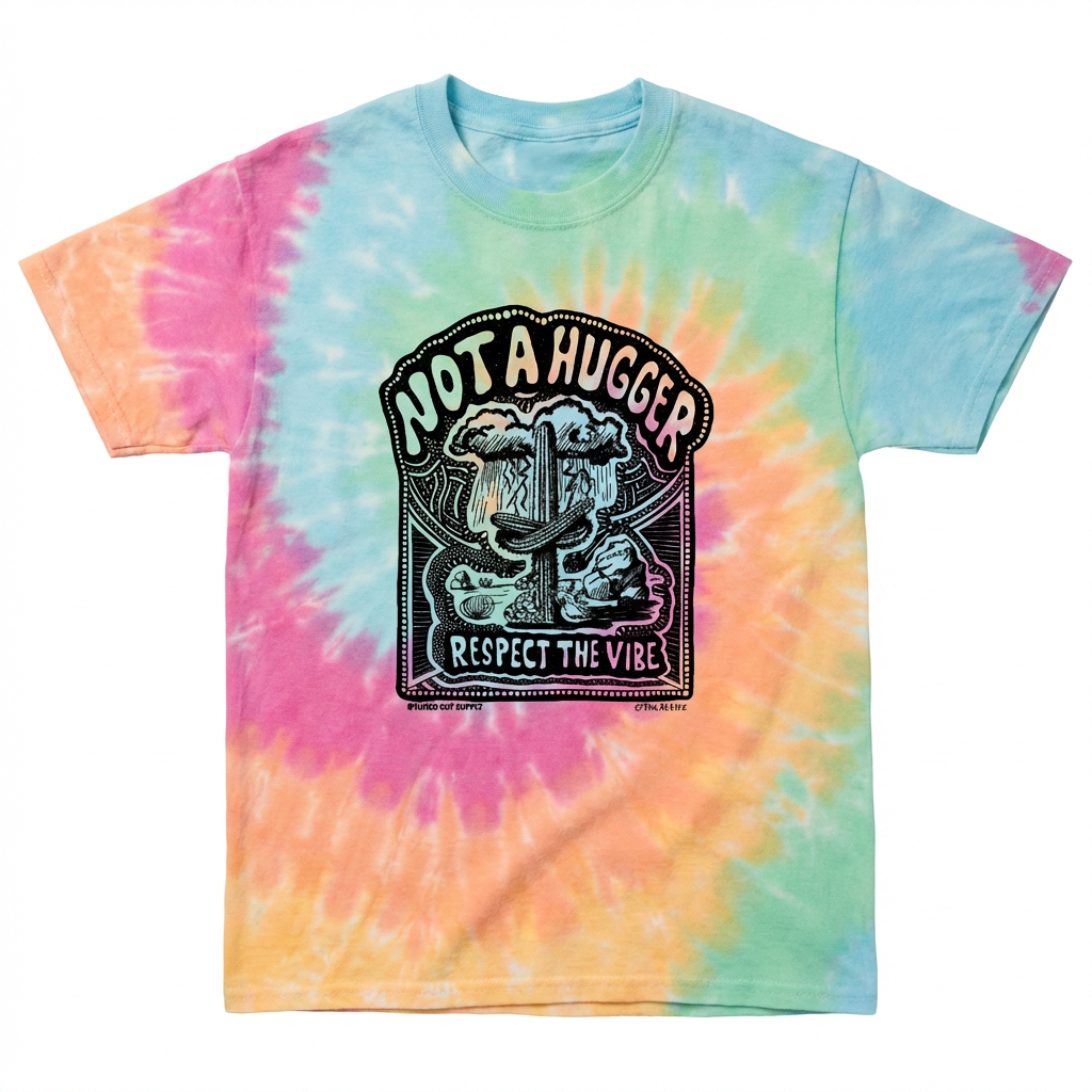 Not a Hugger - Respect the Vibe - Youth Unisex Tie-Dye Tee - Tuned Out Supply + The AP Life Collab