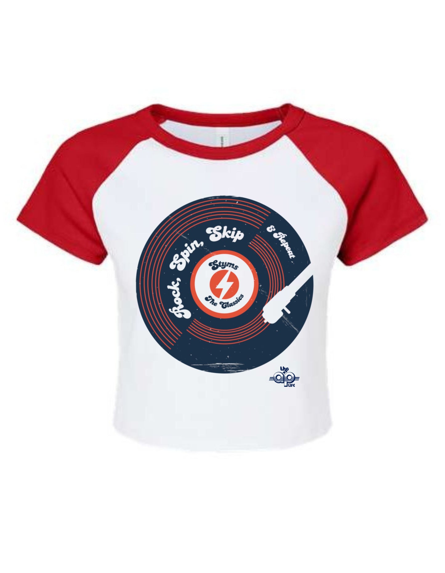Styms - The Classics - Rock, Spin, Skip & Repeat - Women's Micro Rib Raglan Baby Tee