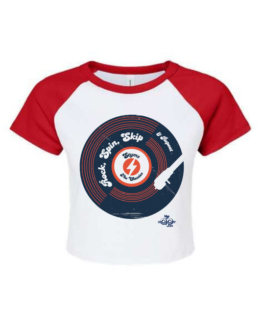 Styms - The Classics - Rock, Spin, Skip & Repeat - Women's Micro Rib Raglan Baby Tee