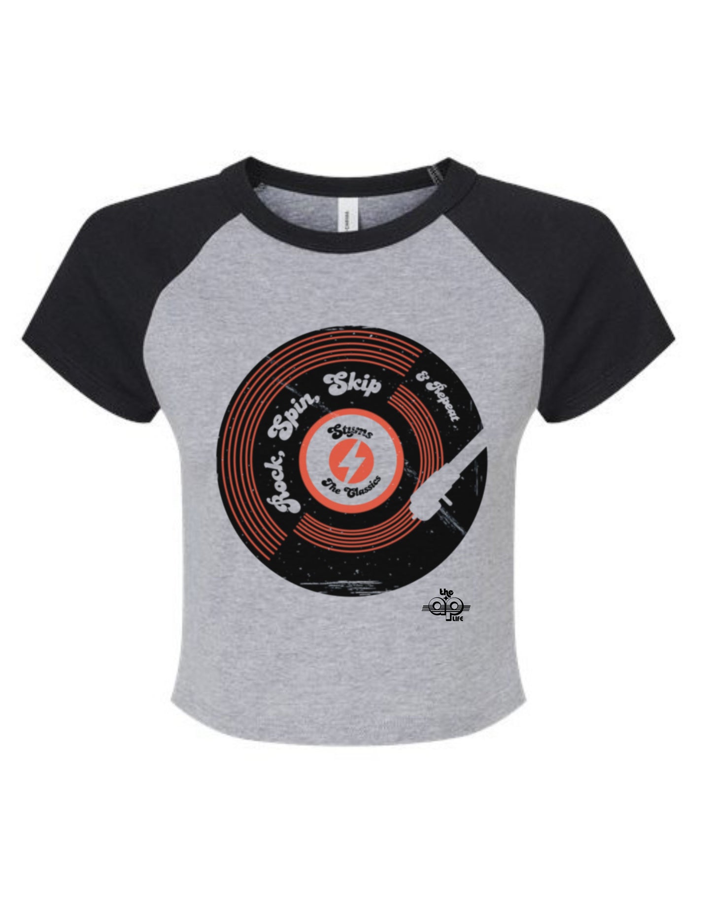 Styms - The Classics - Rock, Spin, Skip & Repeat - Women's Micro Rib Raglan Baby Tee