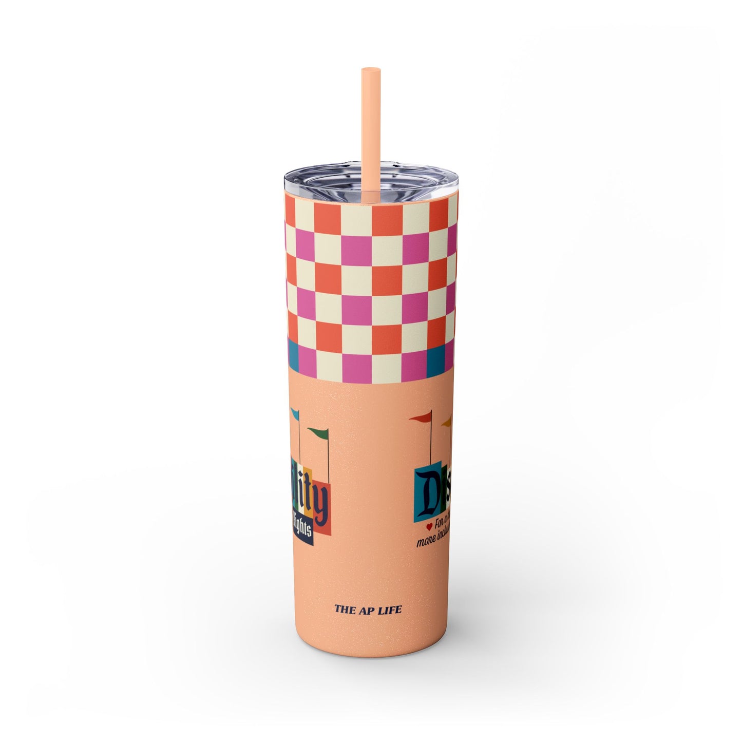 Disability Rights for a Happier & More Inclusive World - 20oz insulated tumbler with straw