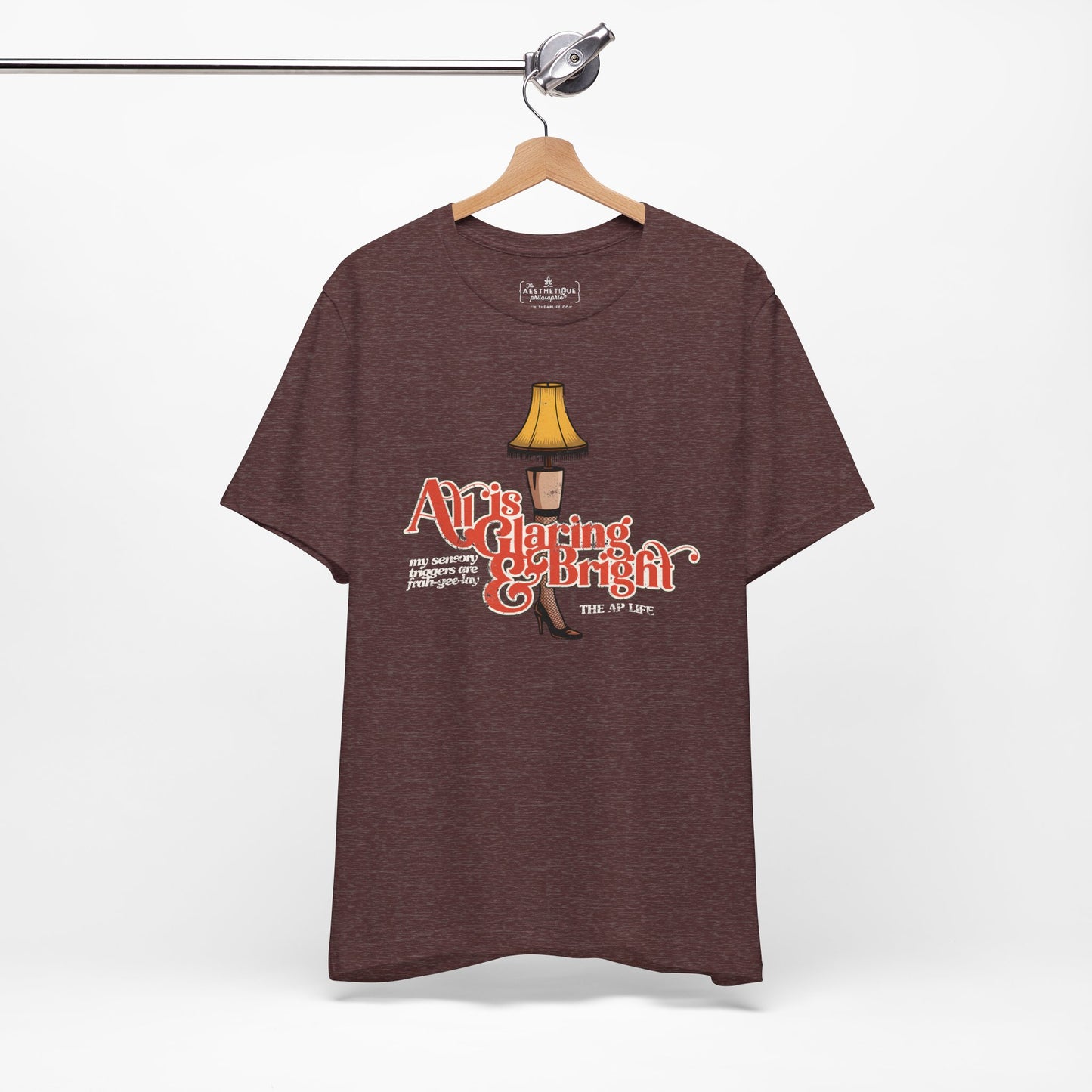 All is Glaring & Bright - Leg Lamp - Sensory Triggers - Unisex Jersey Short Sleeve Tee