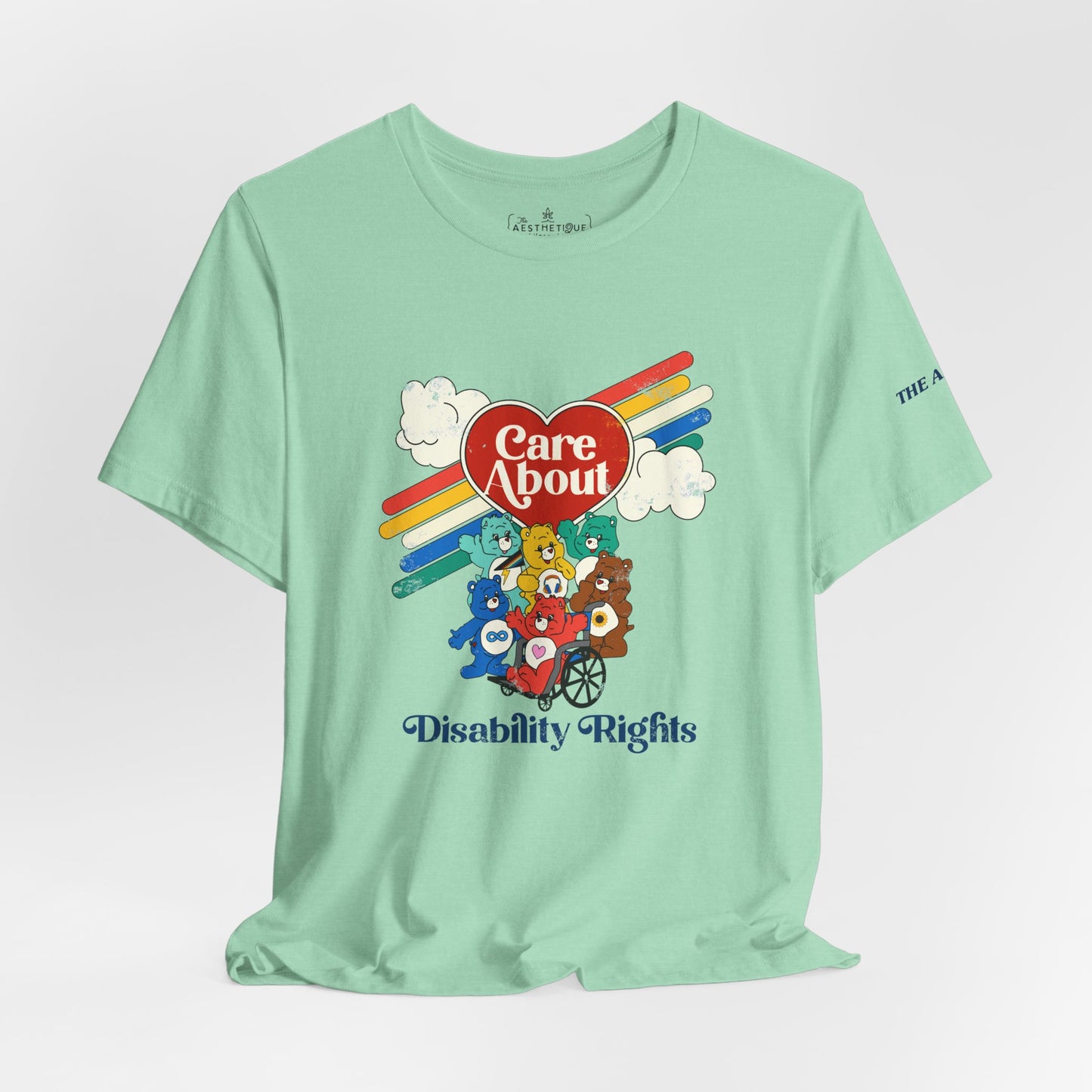 Care About Disability Rights - Retro 80s Vibe - Unisex Jersey Short Sleeve Tee