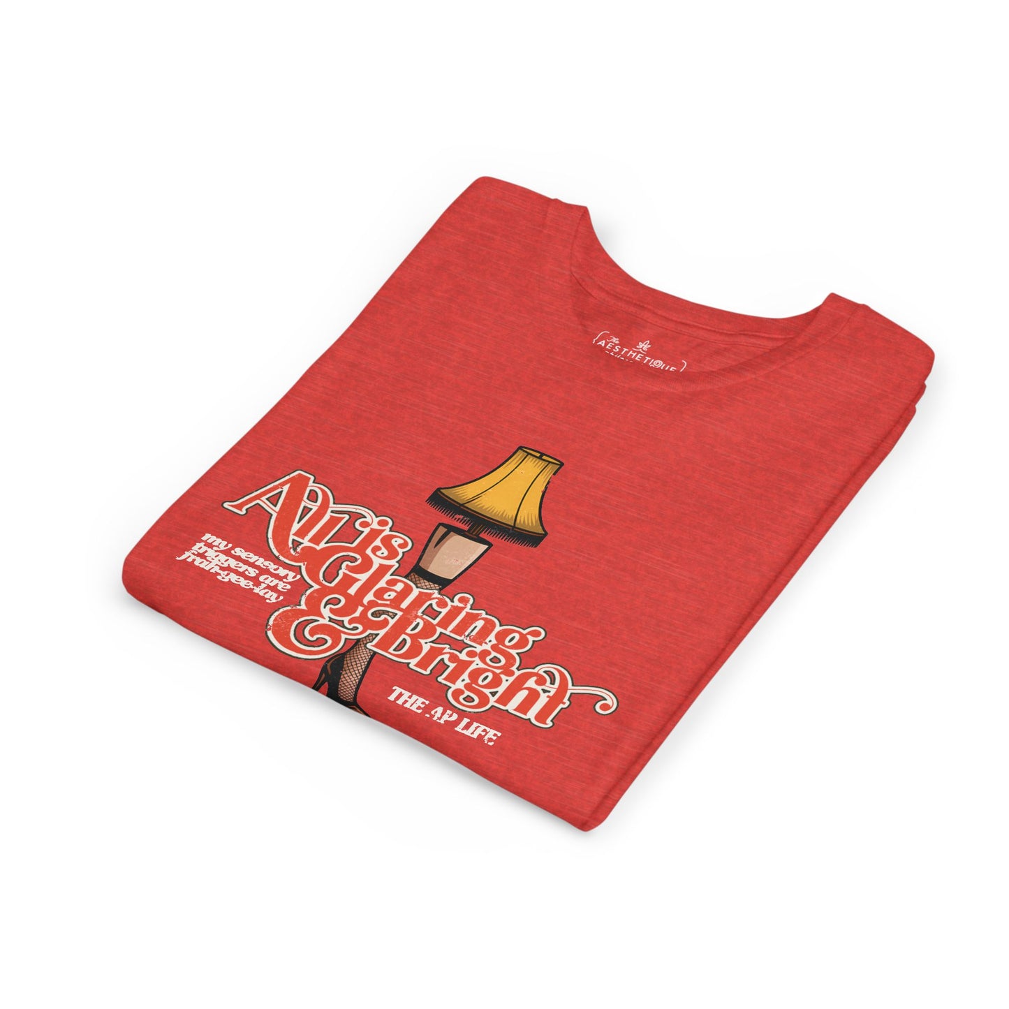 All is Glaring & Bright - Leg Lamp - Sensory Triggers - Youth Short Sleeve Tee