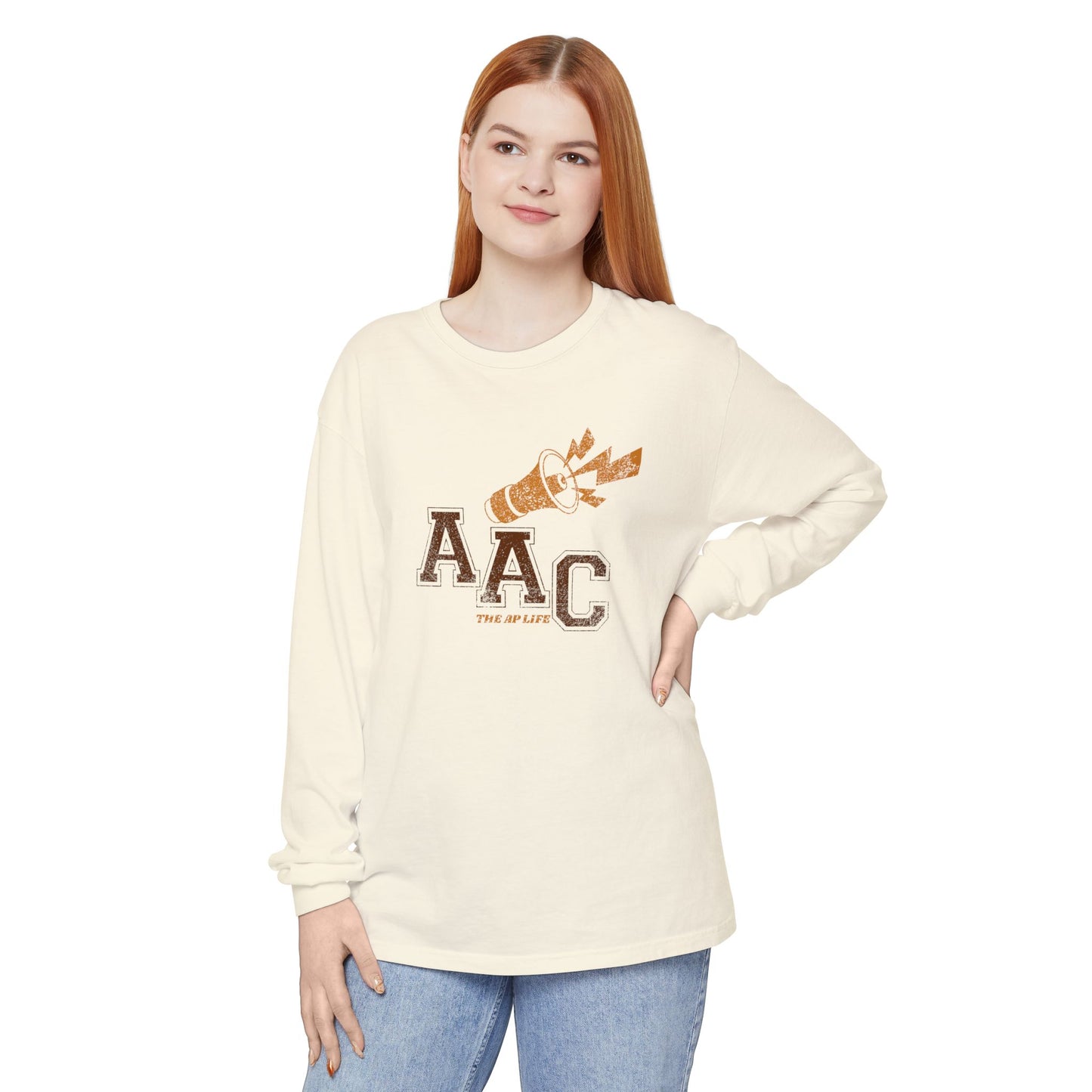 AAC Supports Team Enthusiast - Communication for the Win - Unisex Garment-dyed Long Sleeve T-Shirt