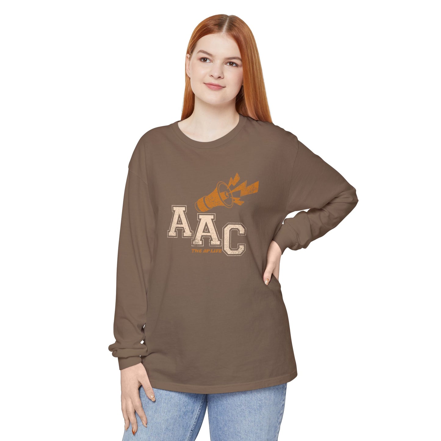 AAC Supports Team Enthusiast - Communication for the Win - Unisex Garment-dyed Long Sleeve T-Shirt