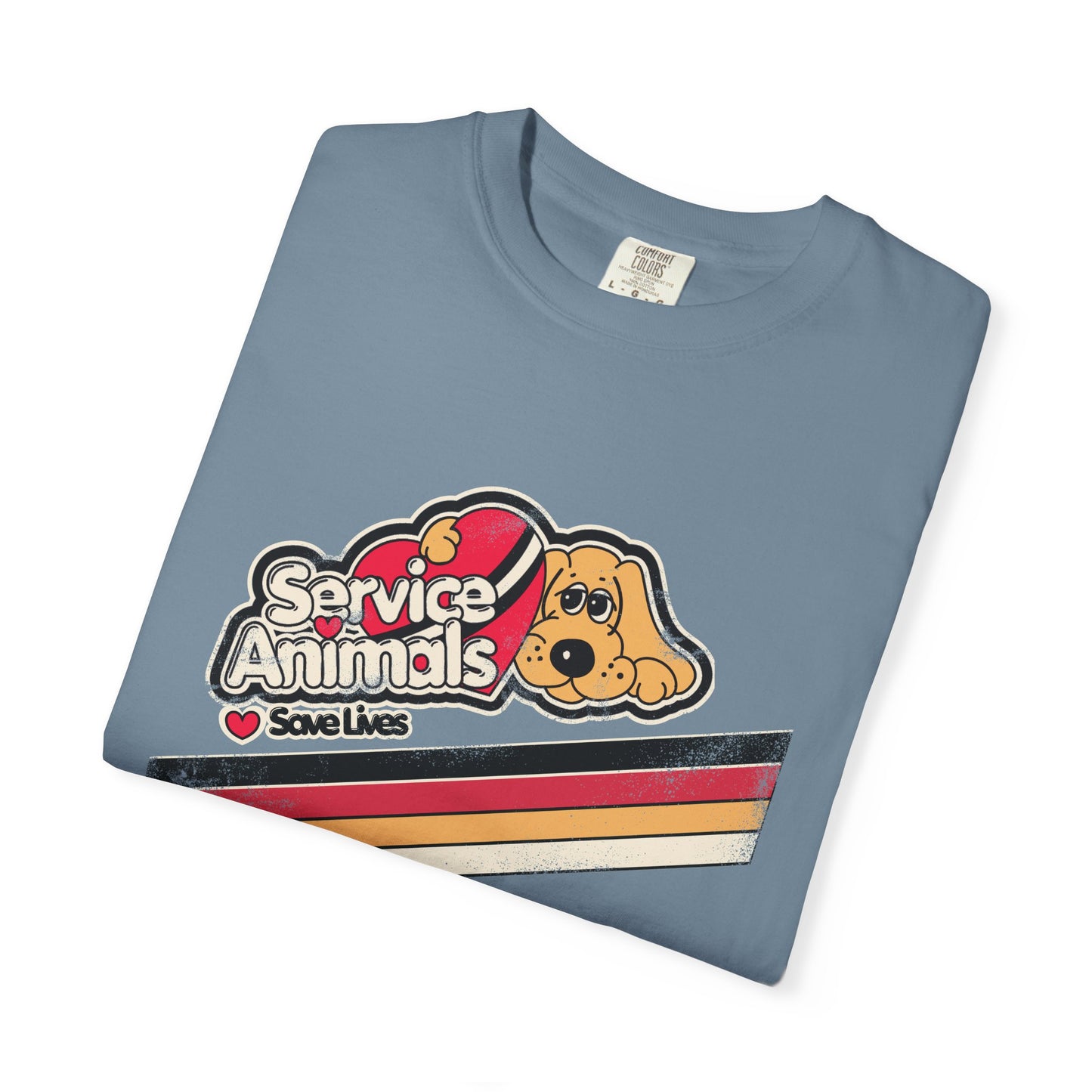 Service Animals Save Lives - Adult Unisex Garment-Dyed T-shirt