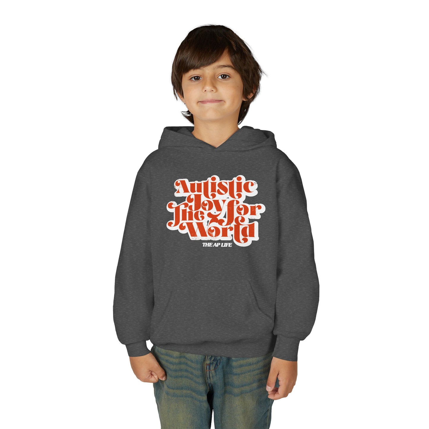 Autistic Joy for the World - Youth Heavy Blend Hooded Sweatshirt