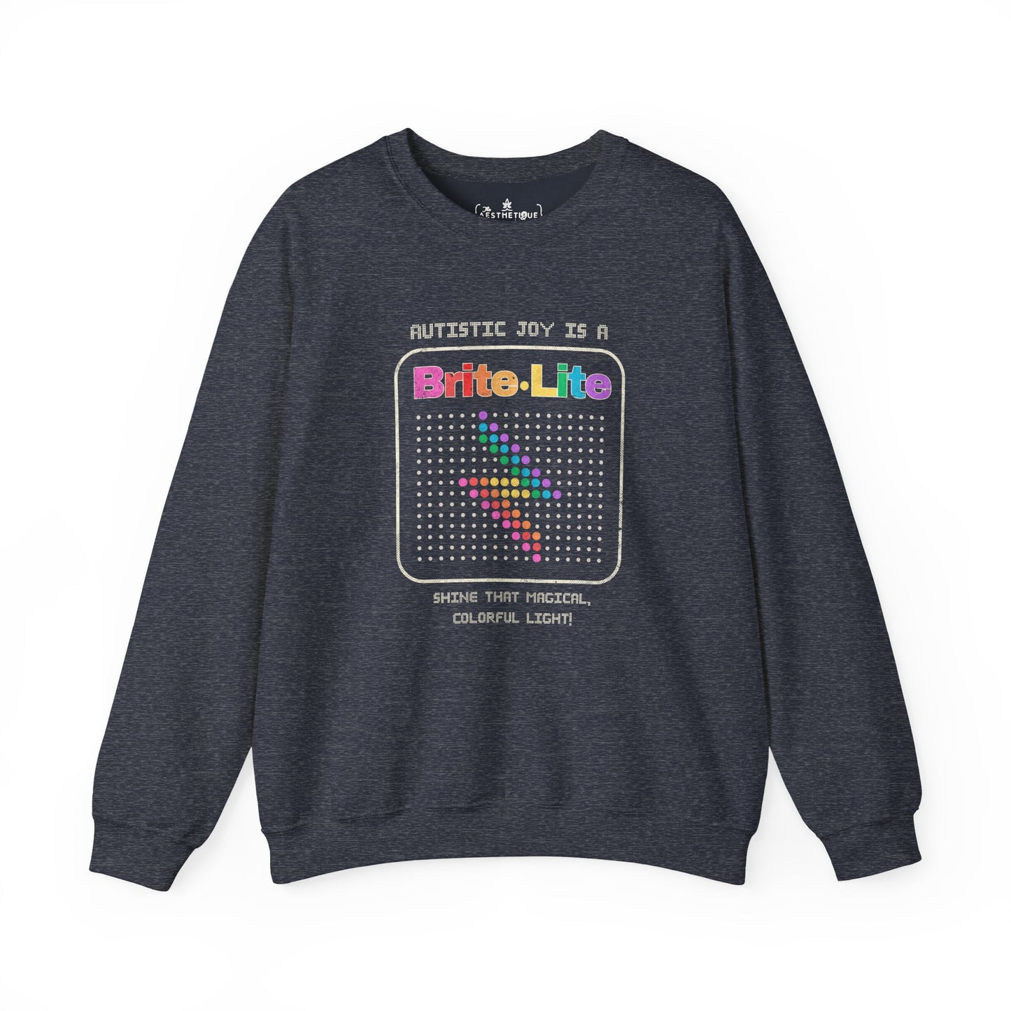 Autistic Joy is a Brite Lite - Adulte Unisex Heavy Blend™ Crewneck Sweatshirt