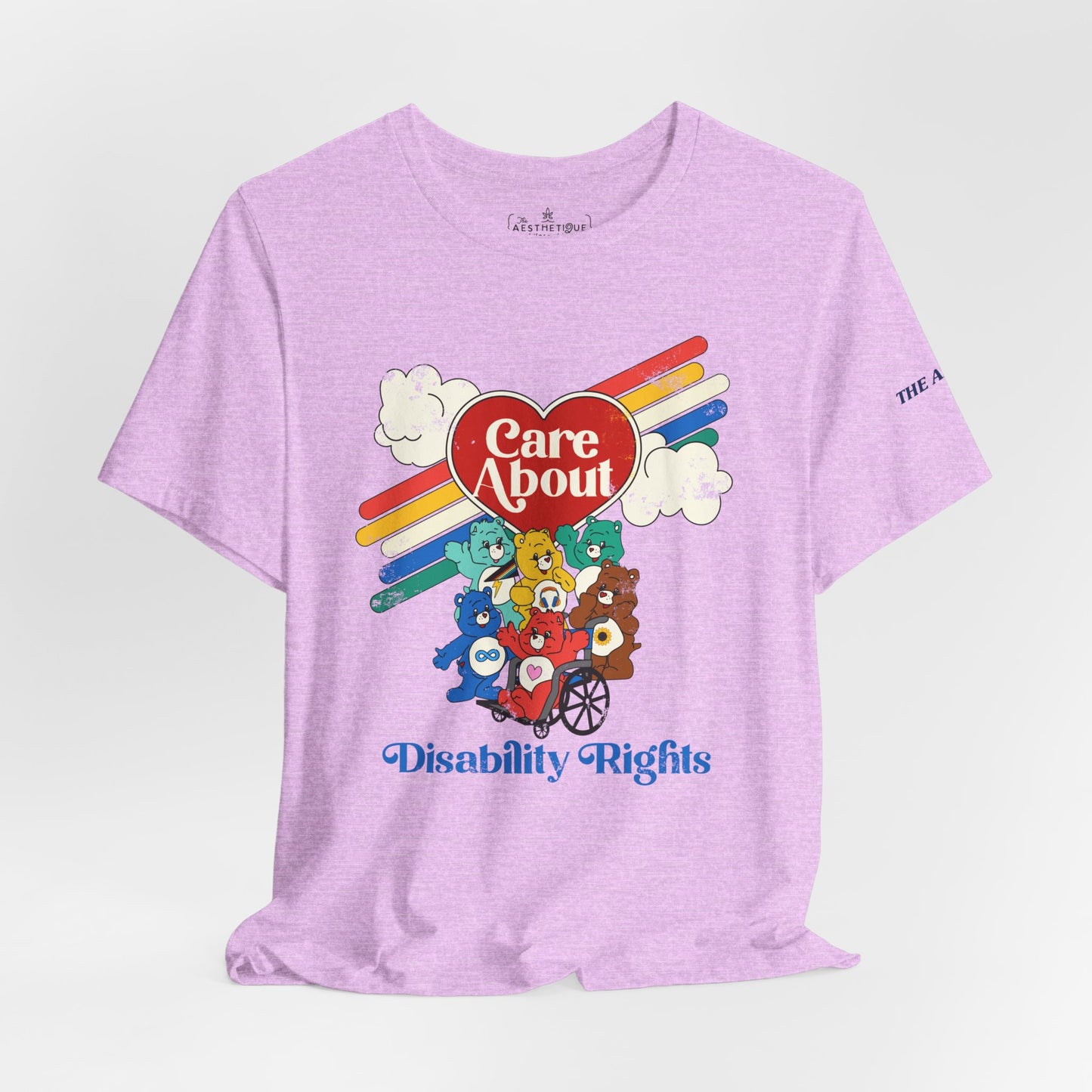 Care About Disability Rights - Retro 80s Vibe - Adult Unisex Jersey Tee (Ships Internationally)