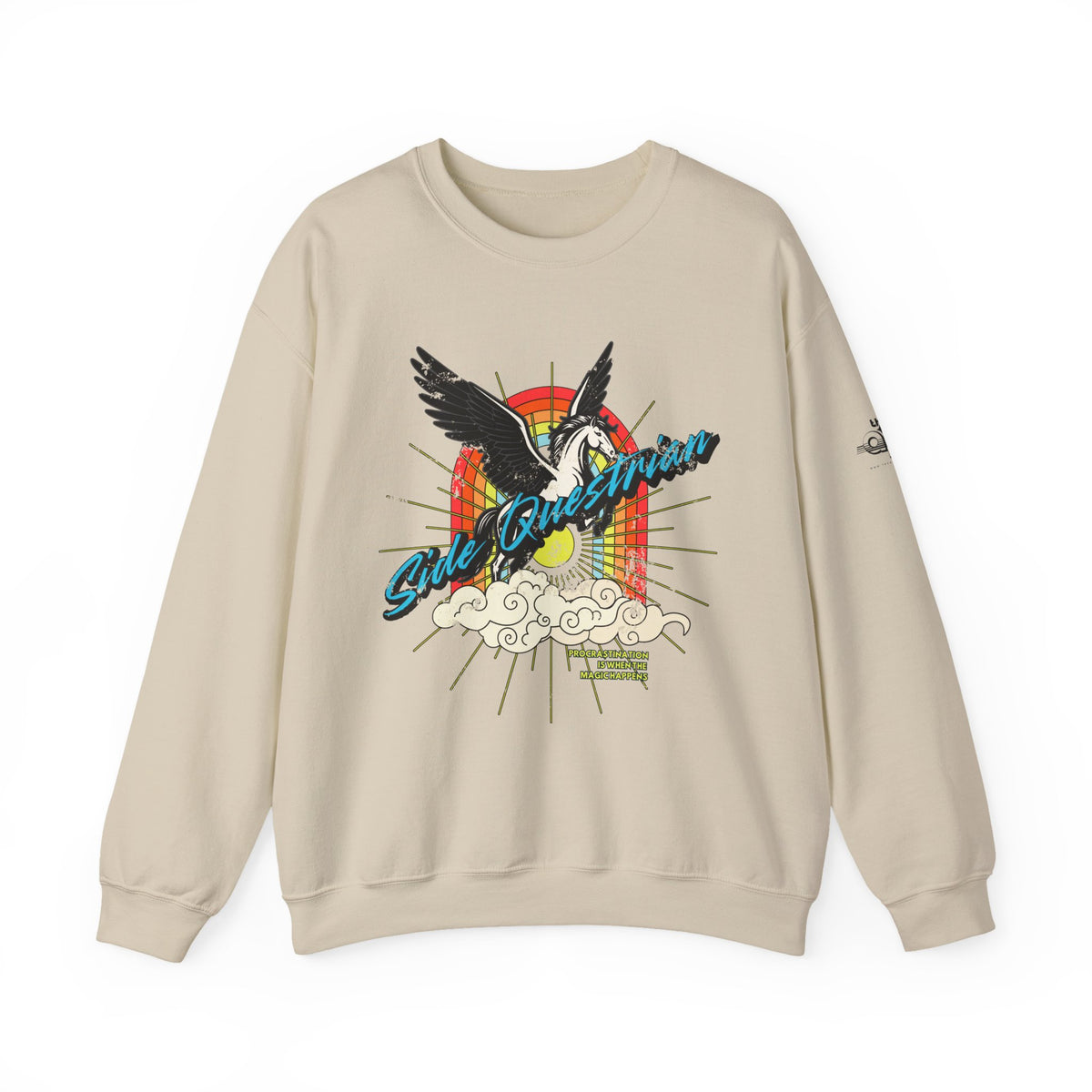 Side Questrian - Procrastination is When the Magic Happens - Adult Unisex Heavy Blend™ Crewneck Sweatshirt