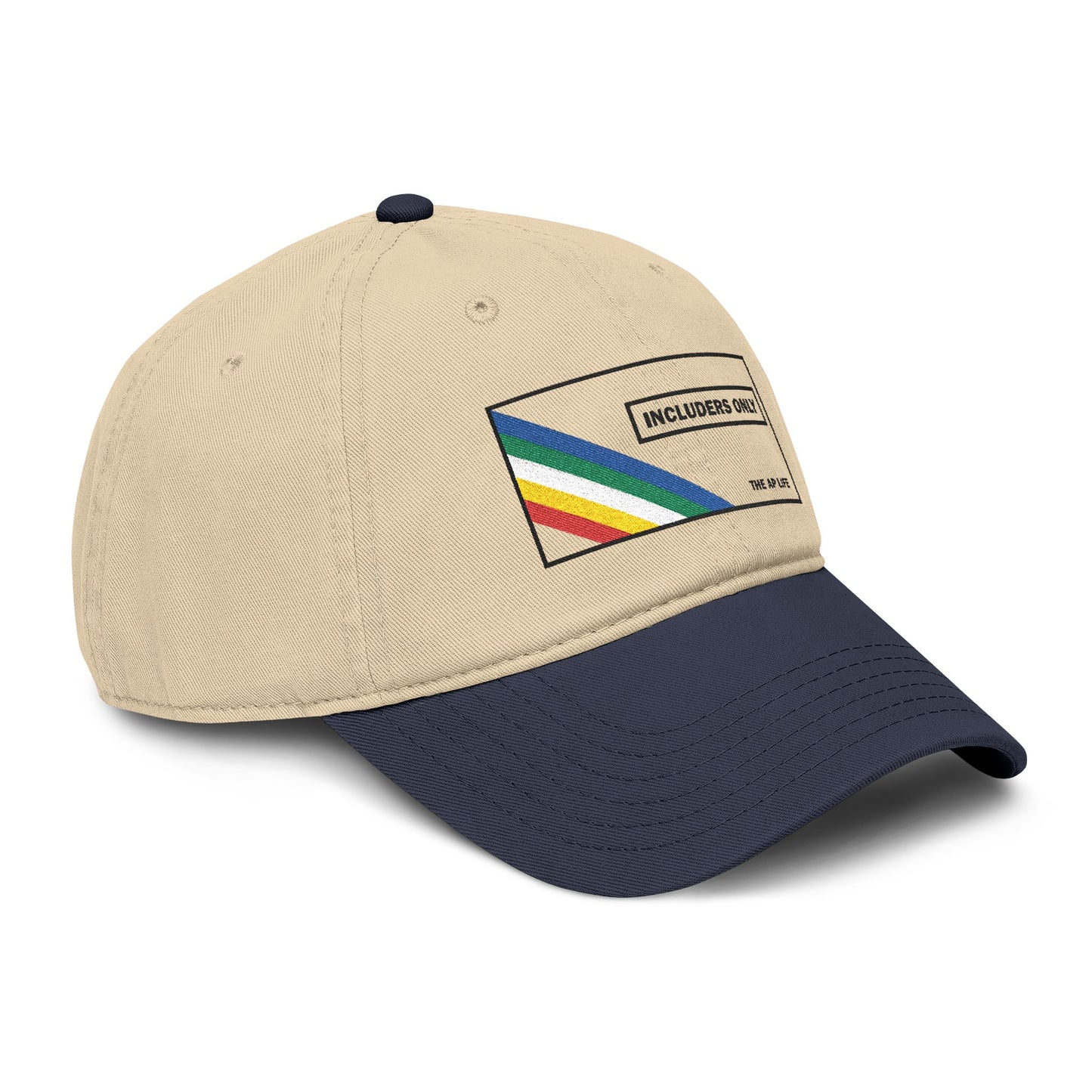 Includers Only - Disability Pride Flag - Garment Washed Baseball Cap (Embroidered)