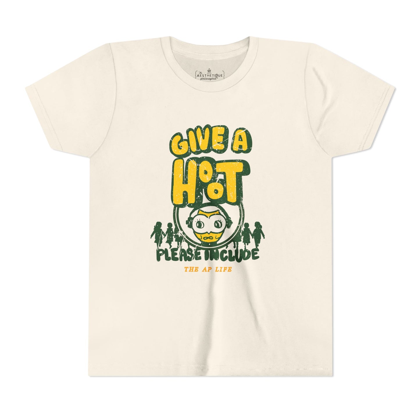 Give A Hoot - Just Include - Retro PSA Style - Youth Unisex Jersey Tee
