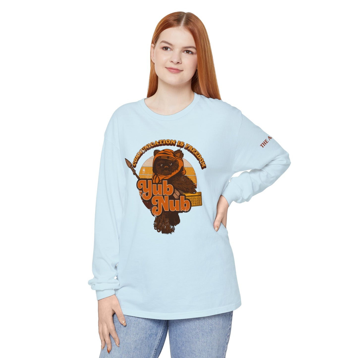 Communication is Freedom - Yub Nub - AAC - Unisex Garment-dyed Long Sleeve T-Shirt